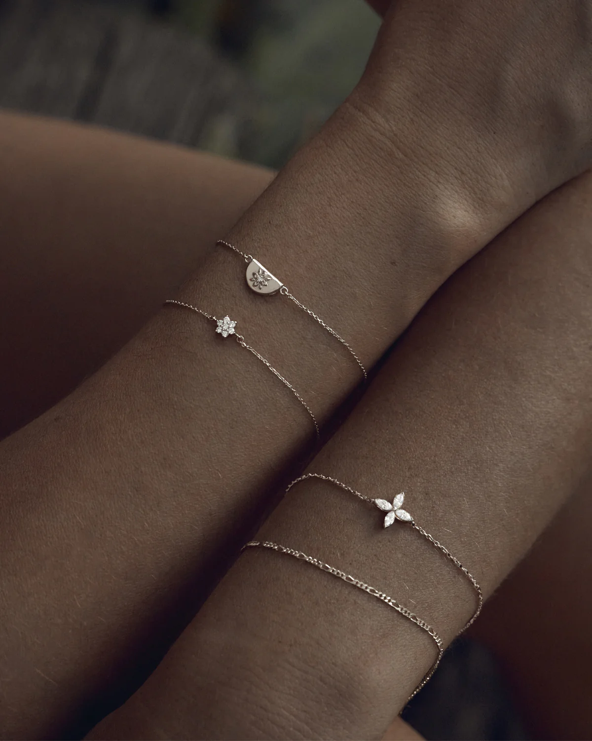 14k Solid Gold Blossom Lab-Grown Diamond Bracelet - Image 4