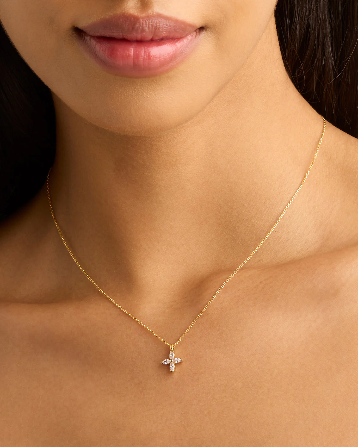 14k Solid Gold Blossom Lab-Grown Diamond Necklace - Image 2