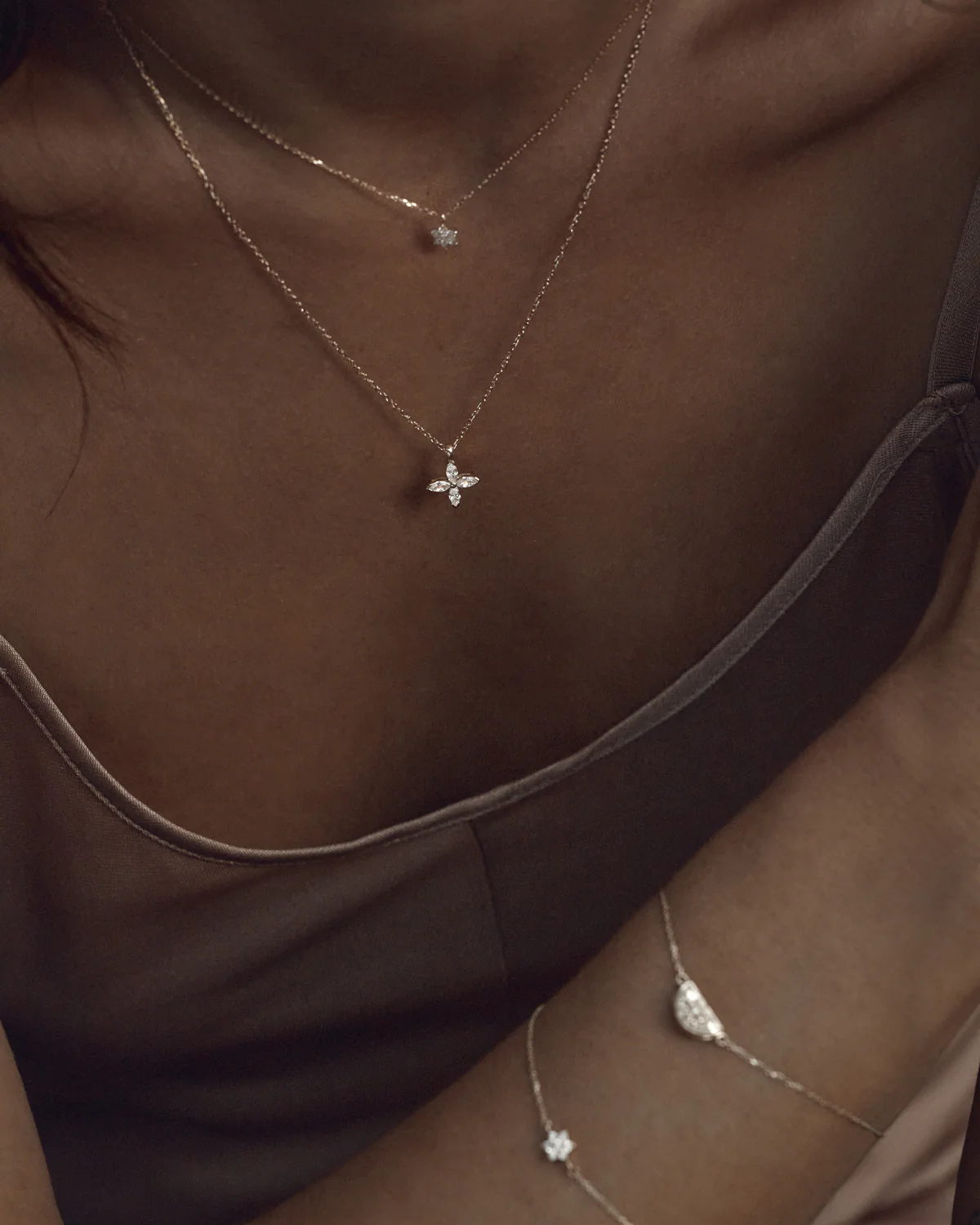 14k Solid Gold Blossom Lab-Grown Diamond Necklace - Image 5