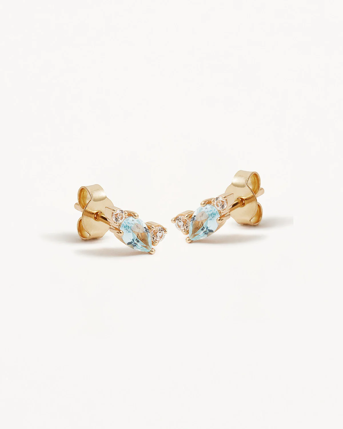 14k Solid Gold By Your Side Sapphire Earrings