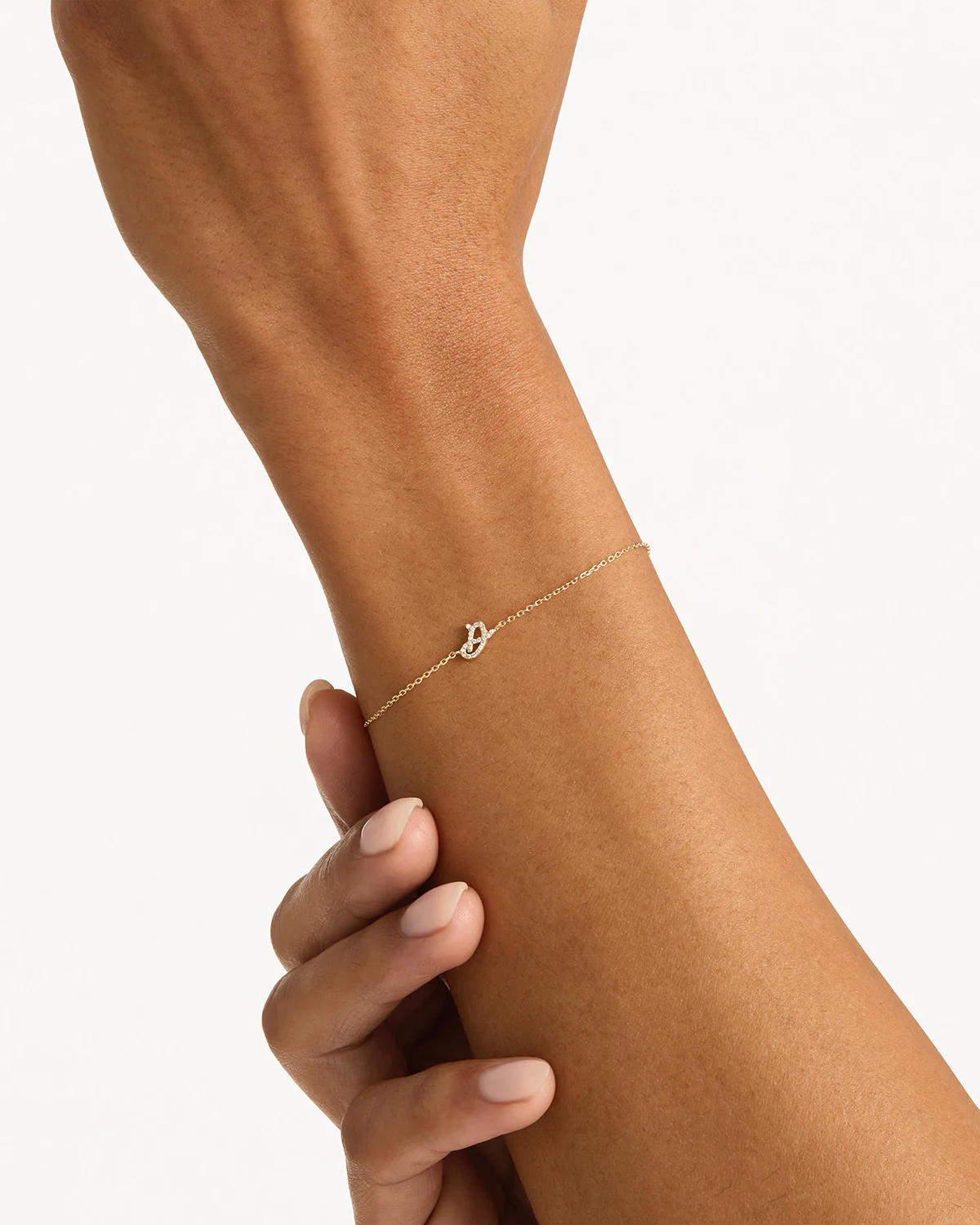 14k Solid Gold Diamond Love Letter Bracelet - Image 10