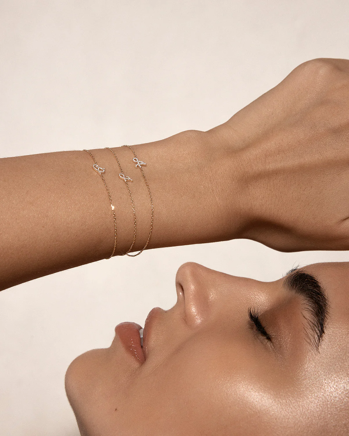 14k Solid Gold Diamond Love Letter Bracelet - Image 2