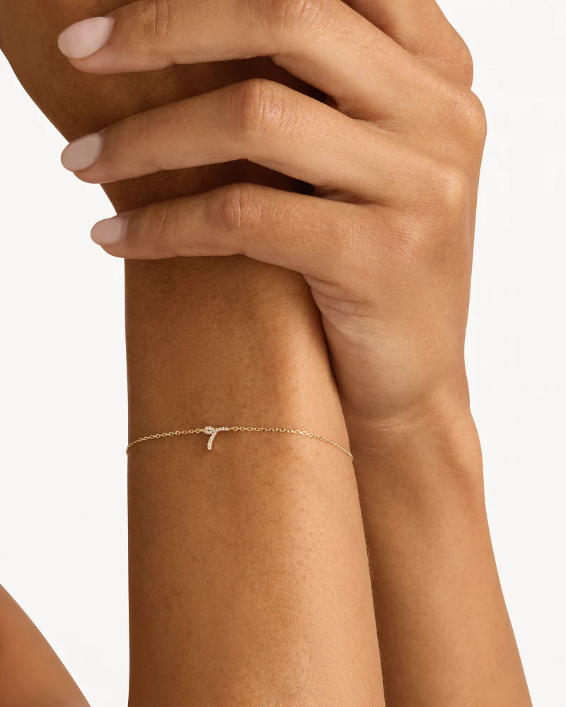 14k Solid Gold Diamond Love Letter Bracelet - Image 44