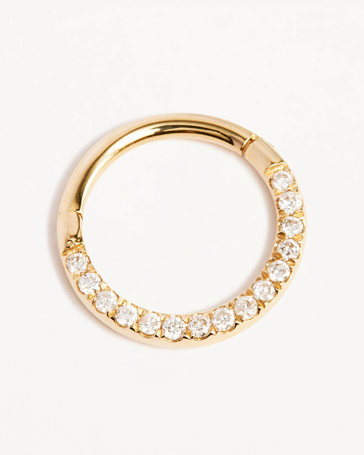 14k Solid Gold Diamond Radiant Daith Cartilage Earring - Image 3