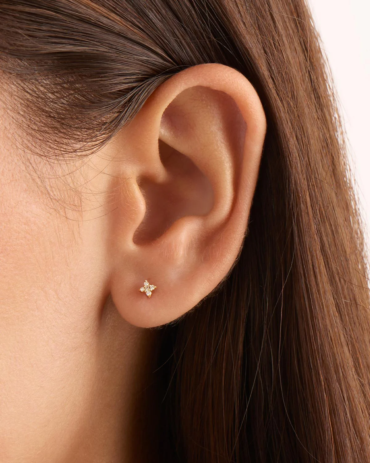 14k Solid Gold Diamond Sacred Cartilage Flatback Earring - Image 2