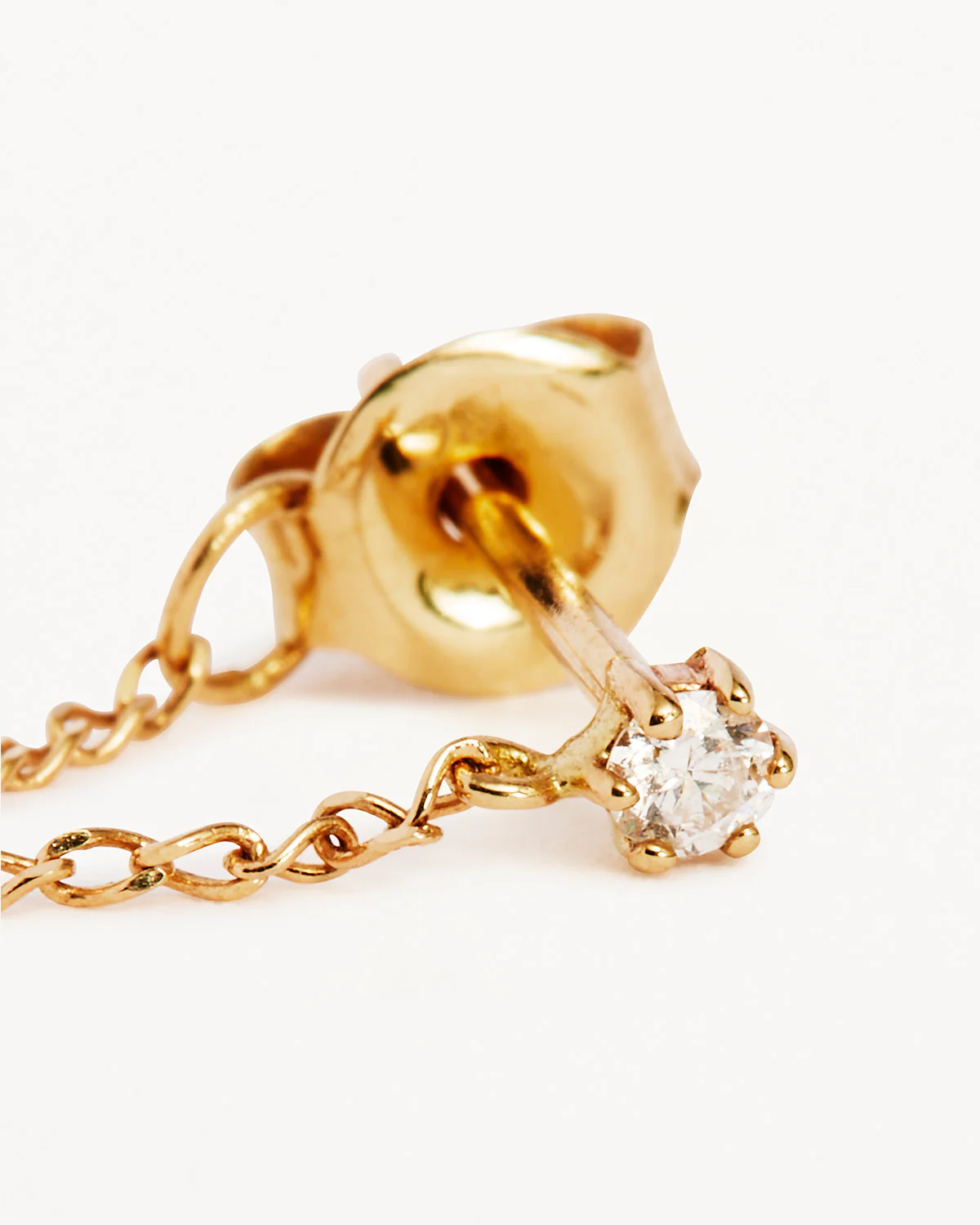 14k Solid Gold Diamond Sweet Droplet Chain Earring - Image 3