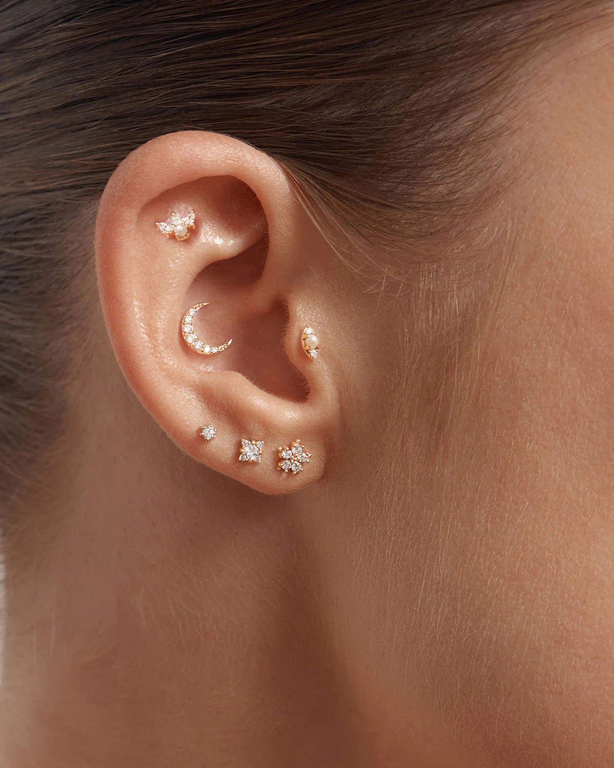14k Solid Gold Endless Light Cartilage Earring - Image 4