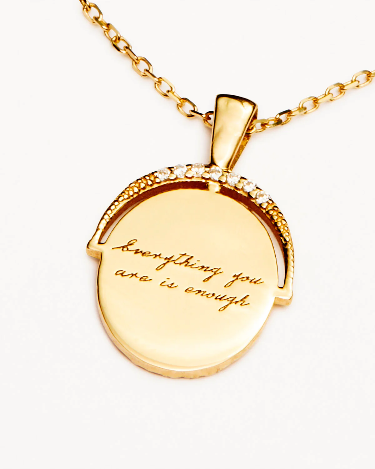 14k Solid Gold Everything You Are Is Enough Necklace - Image 4