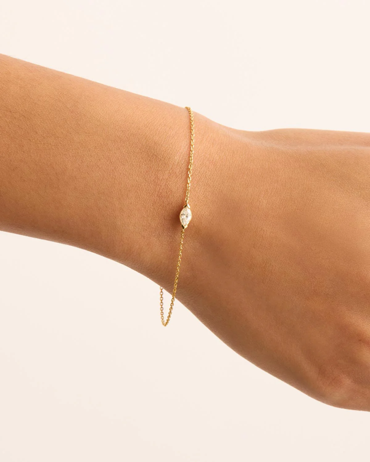 14k Solid Gold Floating Petal Lab-Grown Diamond Bracelet - Image 2