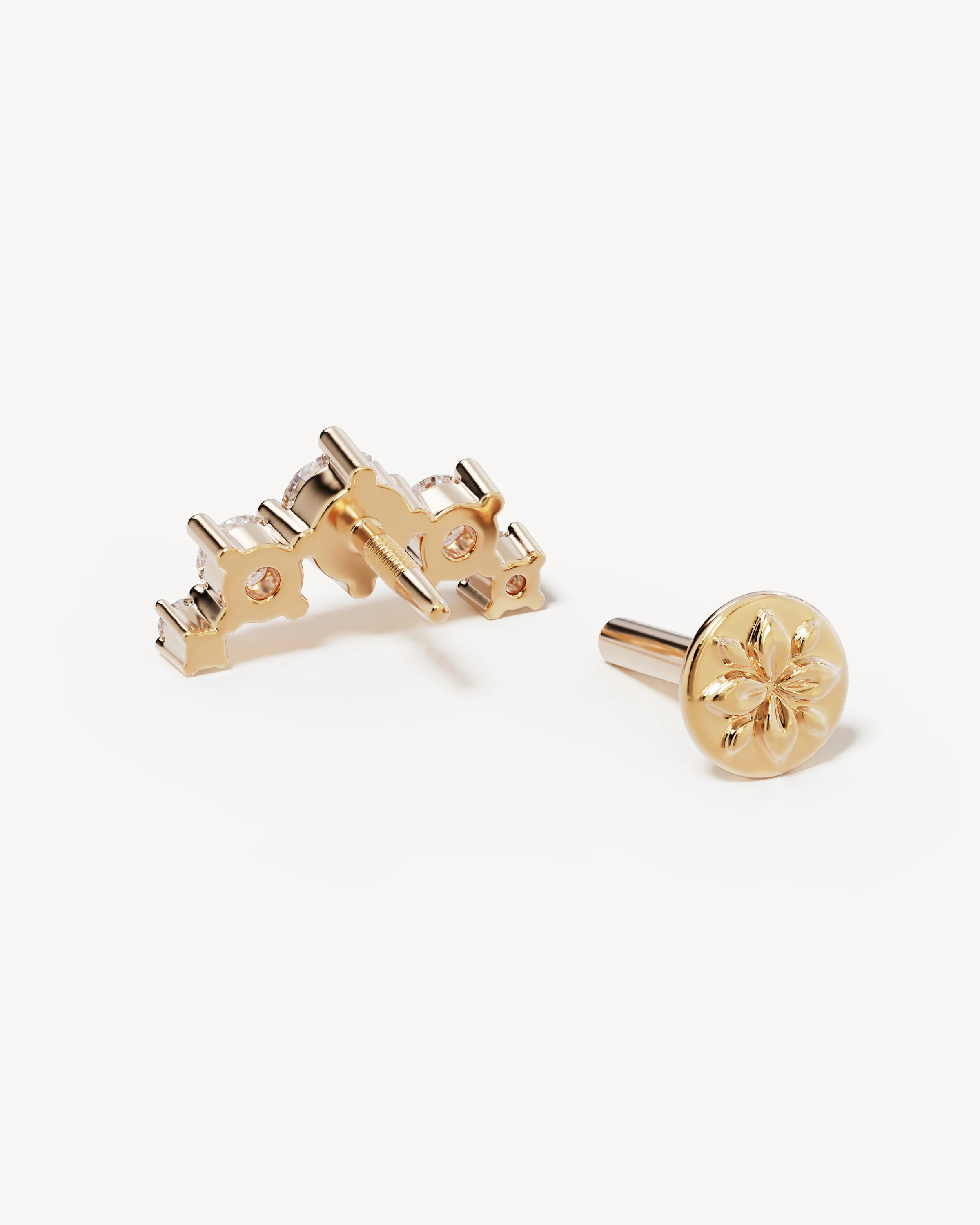 14k Solid Gold Fly Me To The Moon Cartilage Earring - Image 3