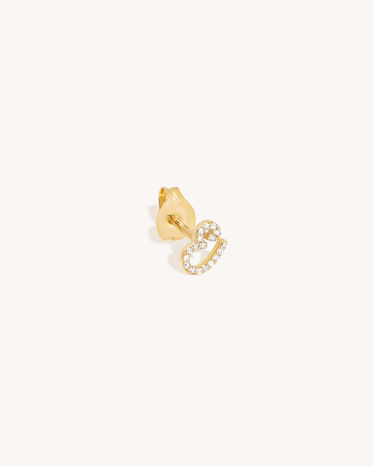 14k Solid Gold Forever Love Diamond Letter Earring - Image 11