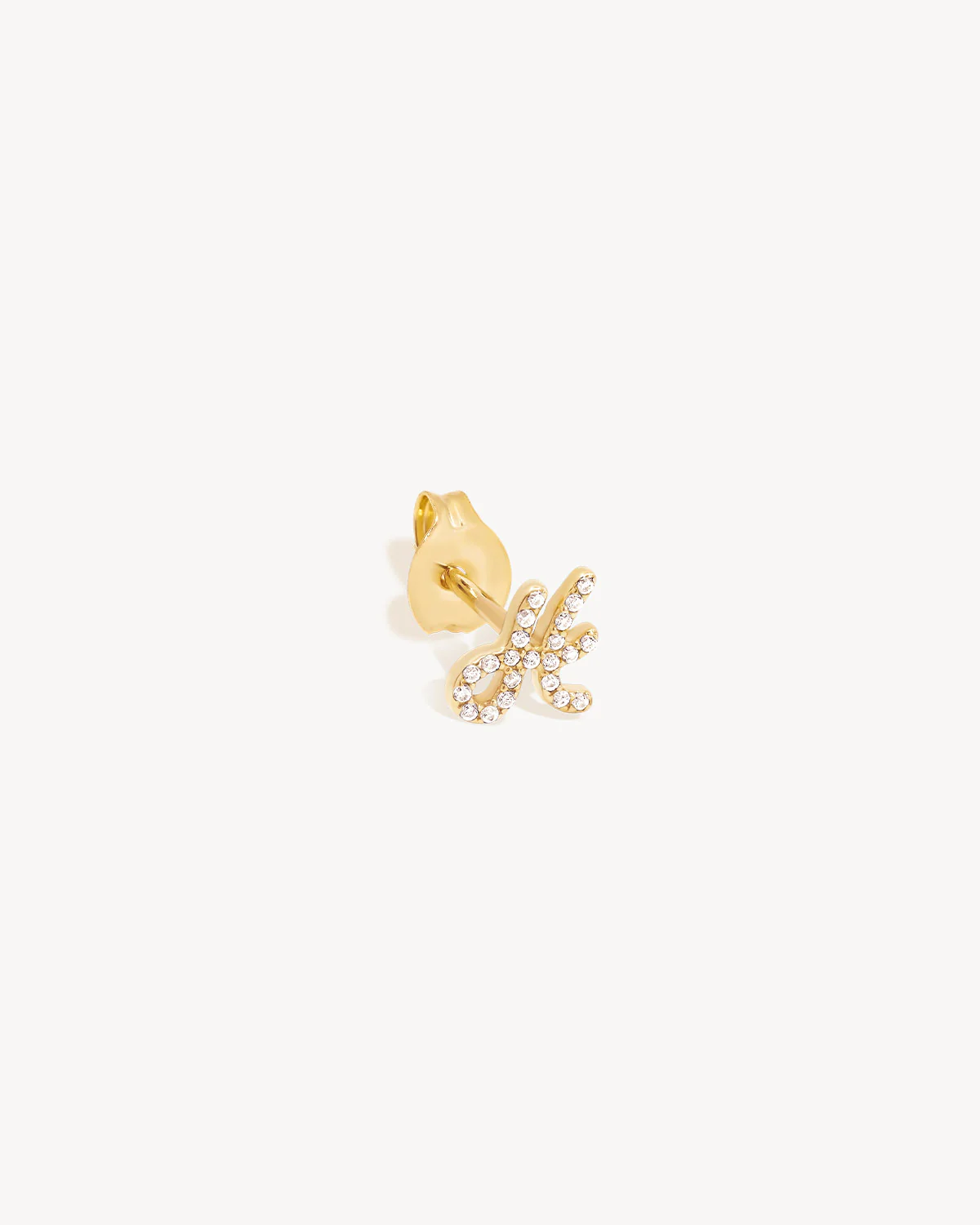 14k Solid Gold Forever Love Diamond Letter Earring - Image 18