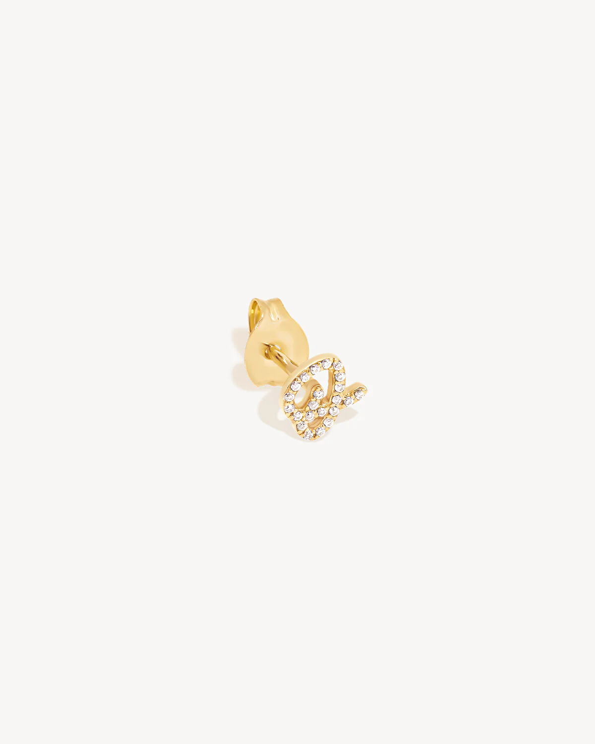 14k Solid Gold Forever Love Diamond Letter Earring - Image 33