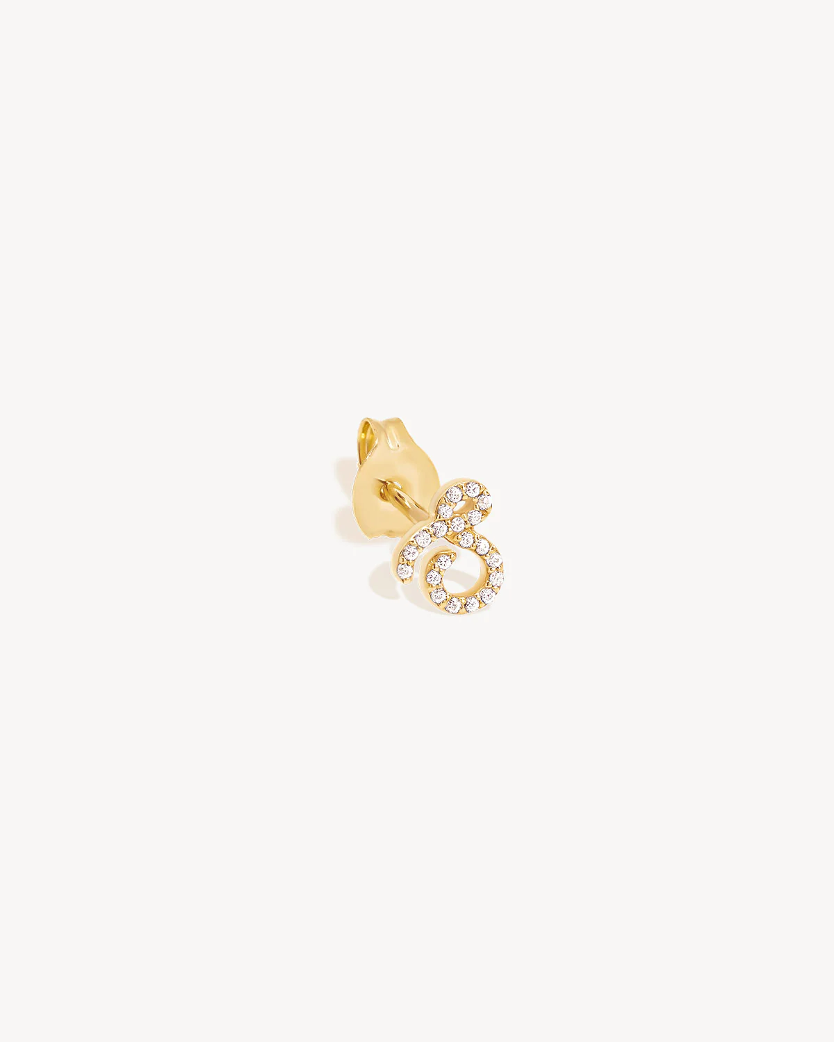 14k Solid Gold Forever Love Diamond Letter Earring - Image 41