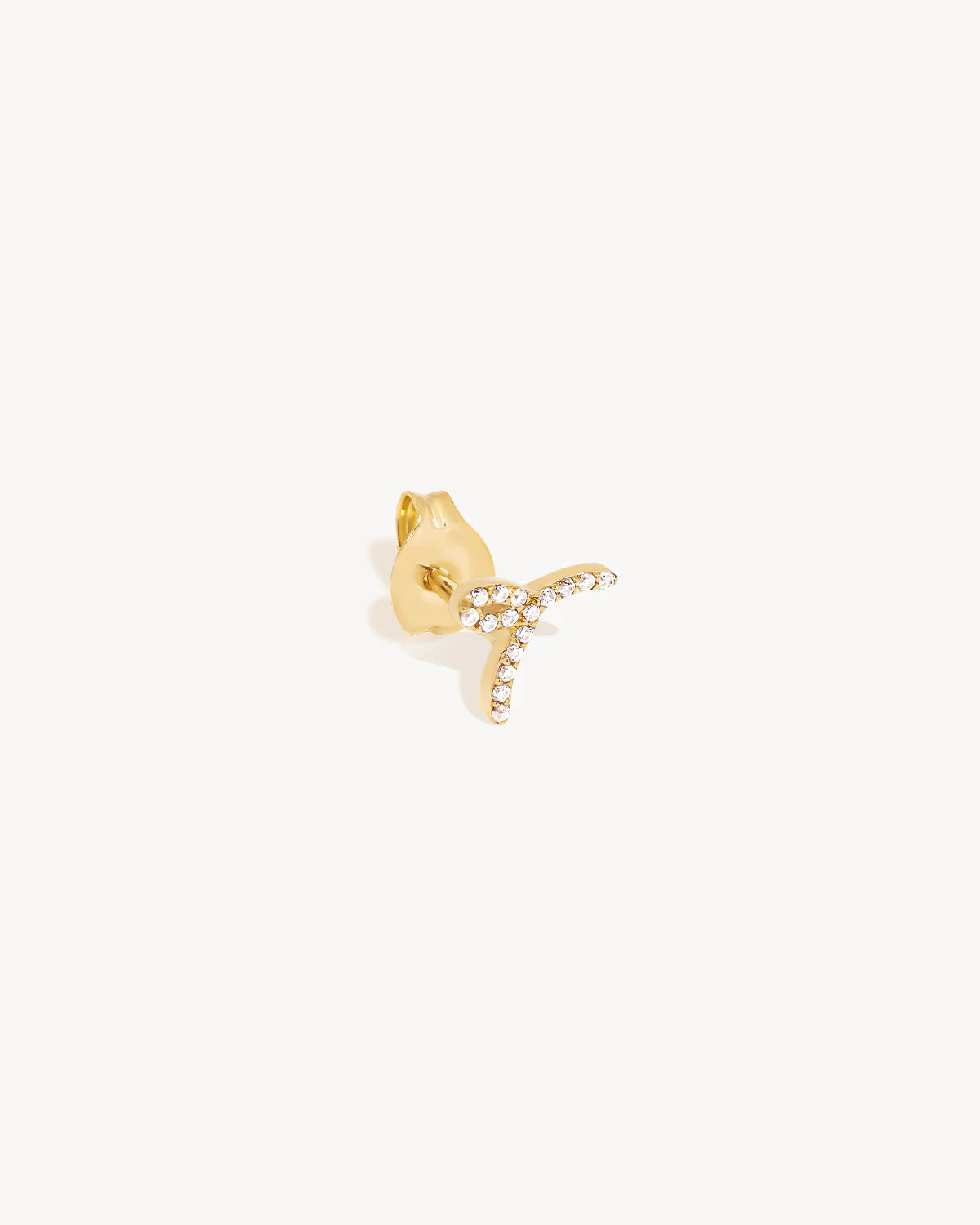 14k Solid Gold Forever Love Diamond Letter Earring - Image 43