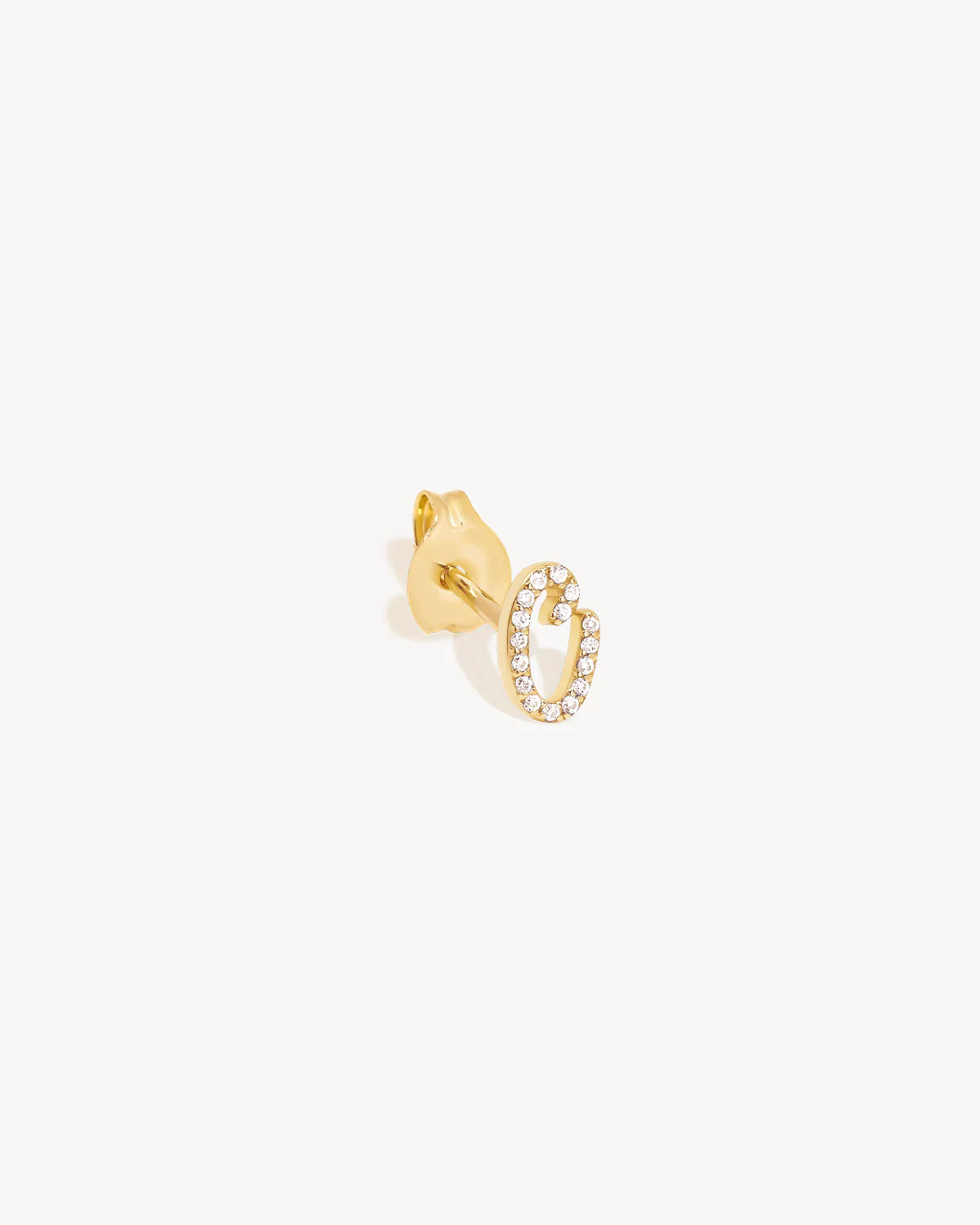 14k Solid Gold Forever Love Diamond Letter Earring - Image 7