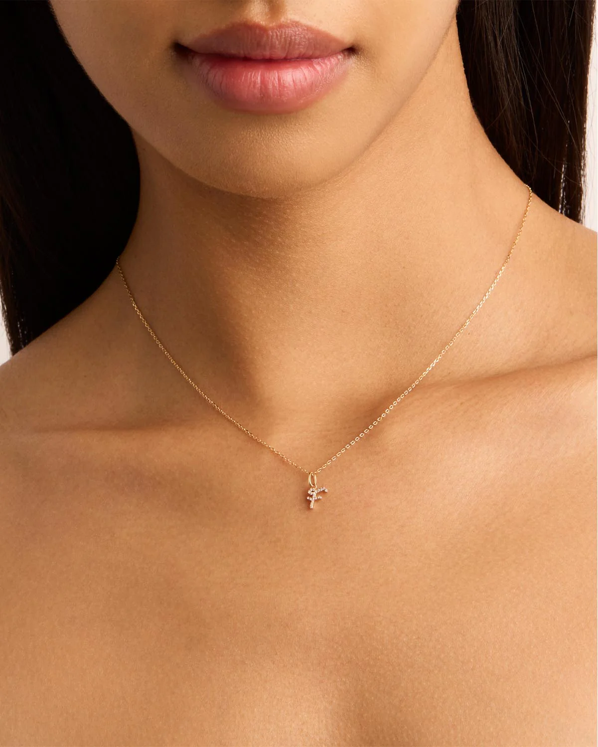 14k Solid Gold Forever Love Diamond Letter Necklace Pendant - Image 17
