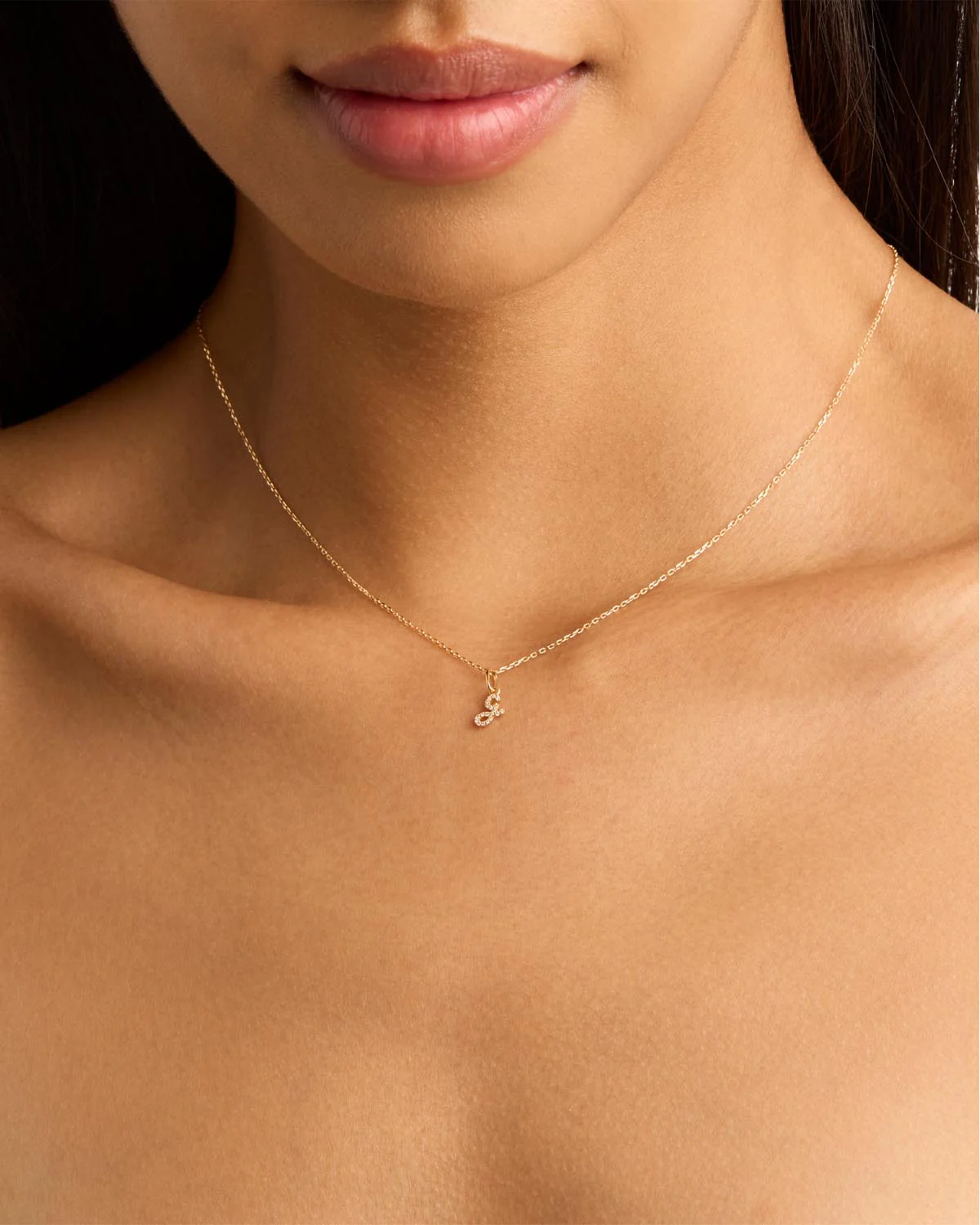 14k Solid Gold Forever Love Diamond Letter Necklace Pendant - Image 22