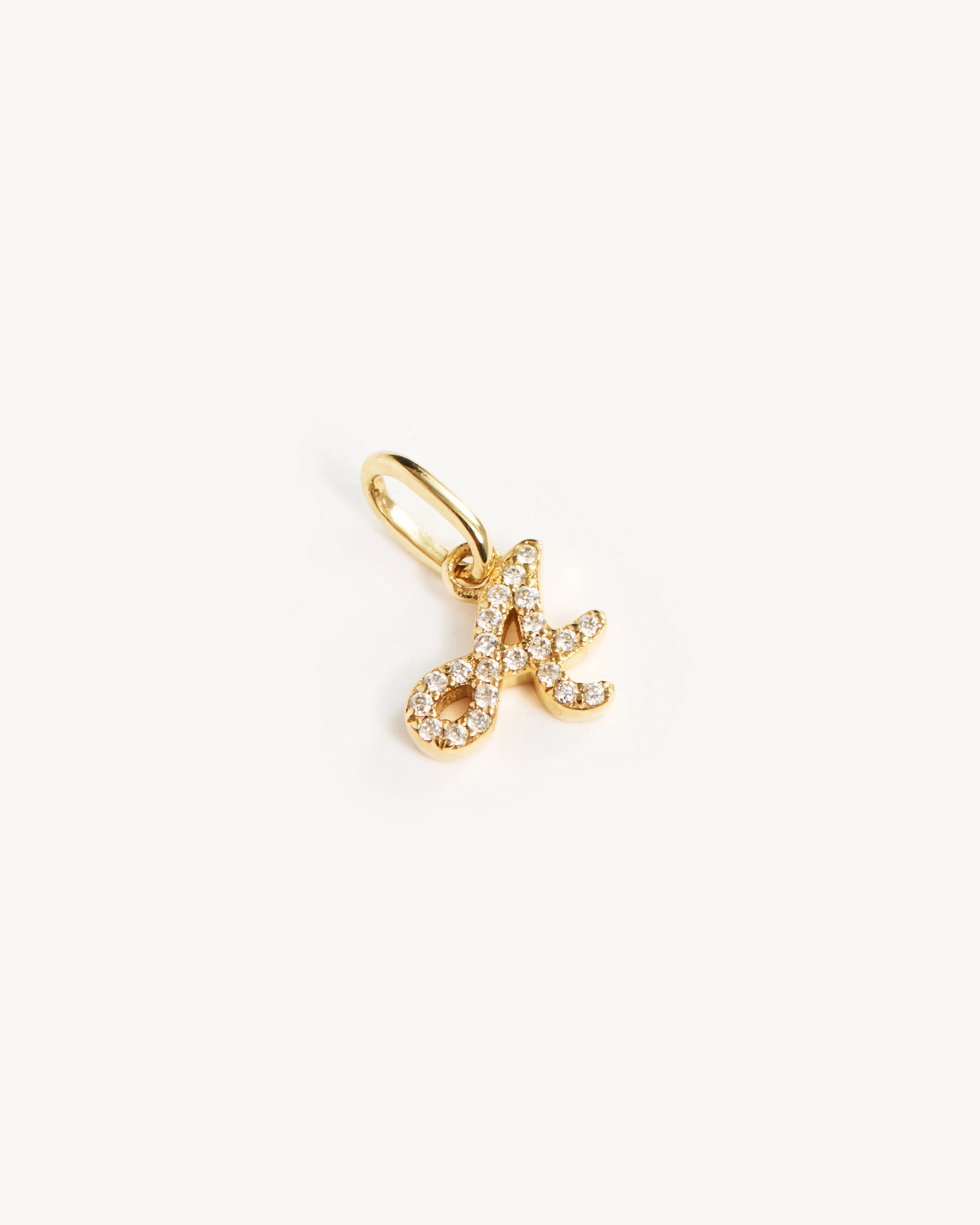 14k Solid Gold Forever Love Diamond Letter Necklace Pendant - Image 3