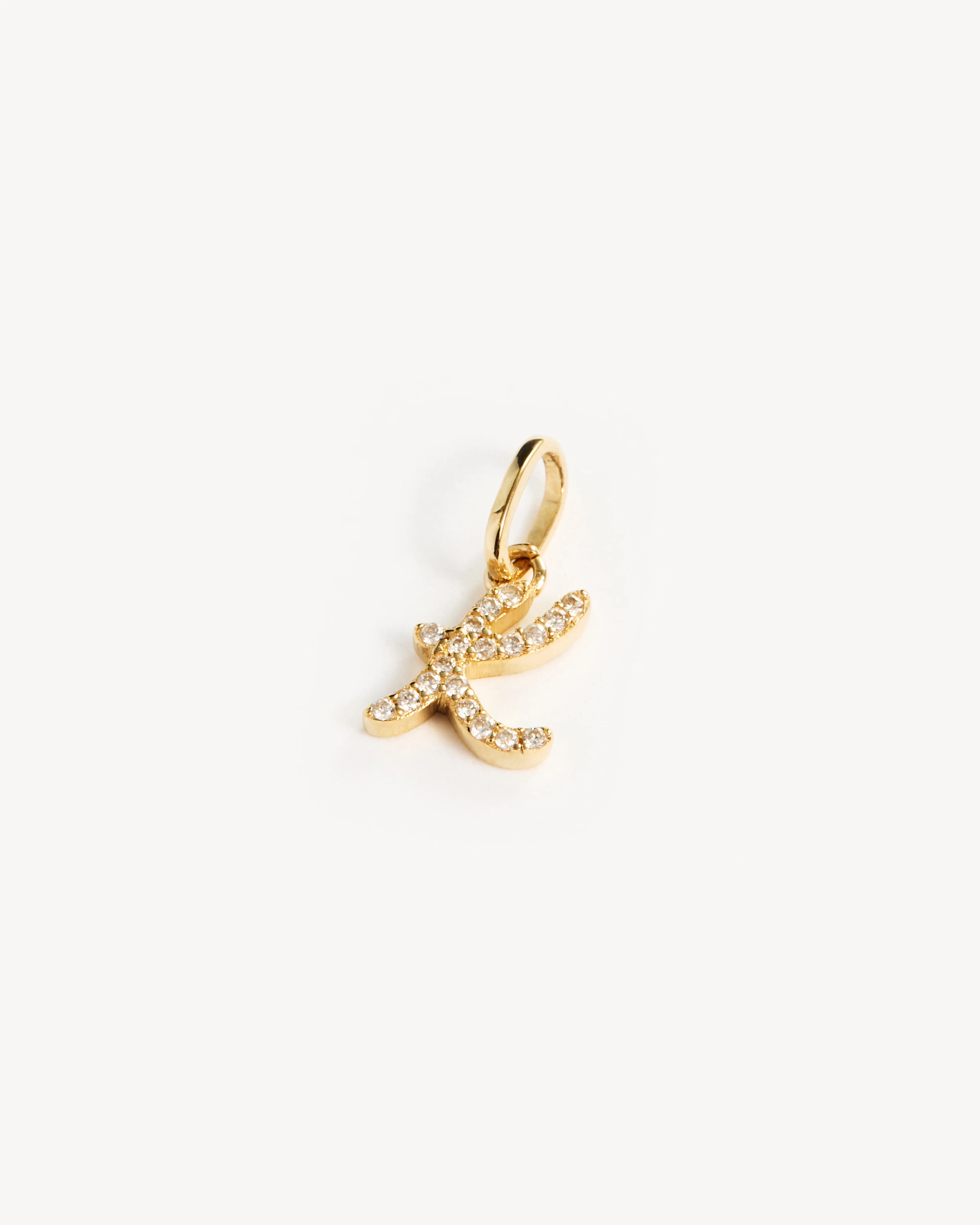 14k Solid Gold Forever Love Diamond Letter Necklace Pendant - Image 30