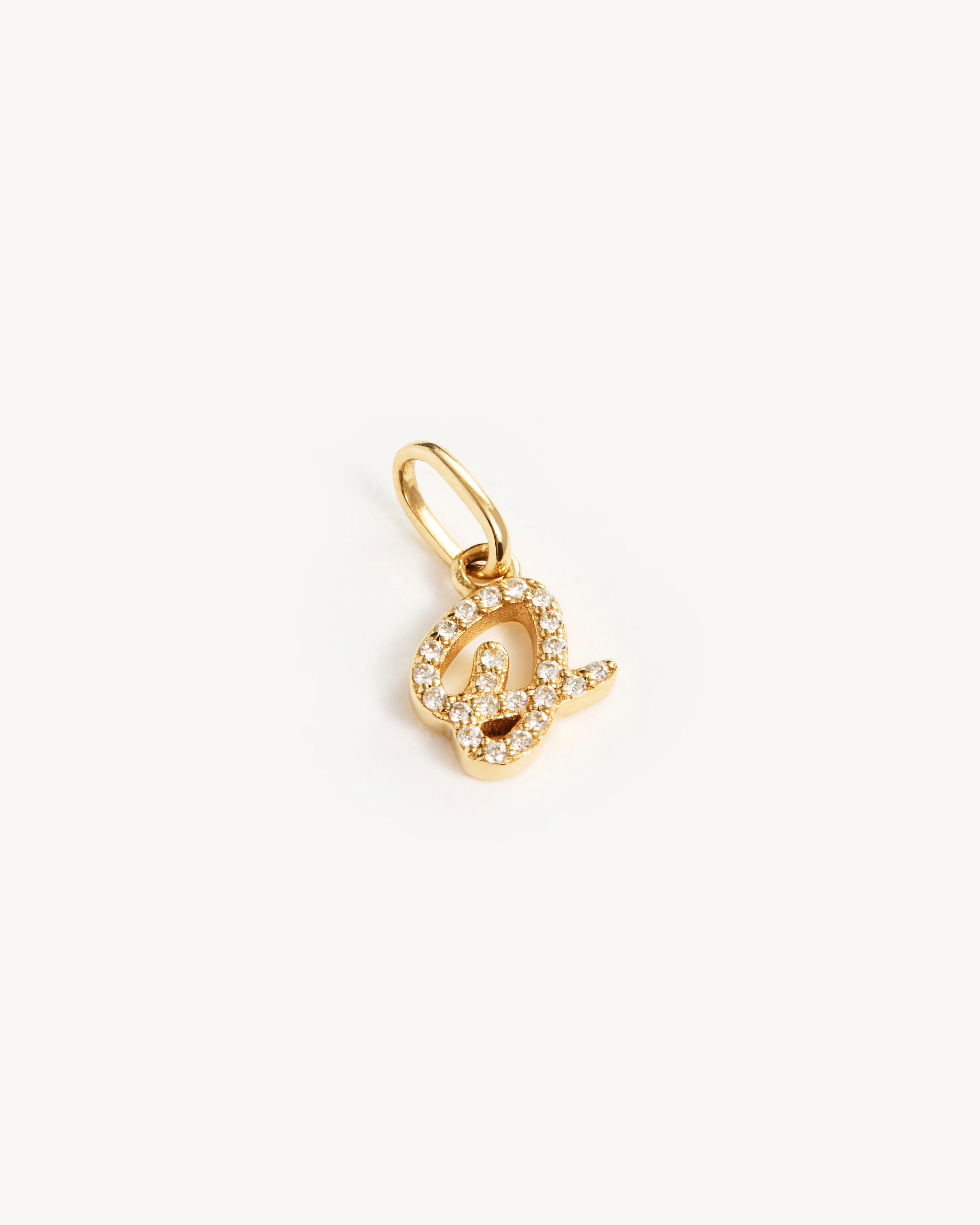 14k Solid Gold Forever Love Diamond Letter Necklace Pendant - Image 41