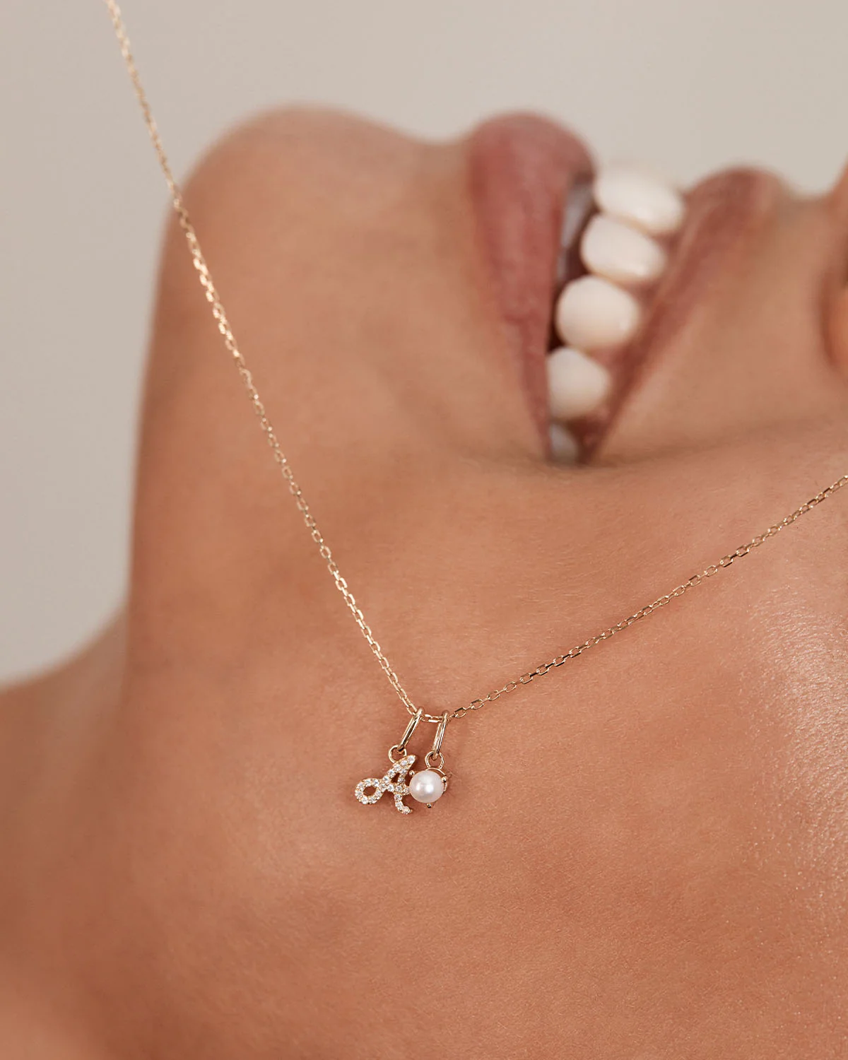 14k Solid Gold Forever Love Diamond Letter Necklace Pendant - Image 9