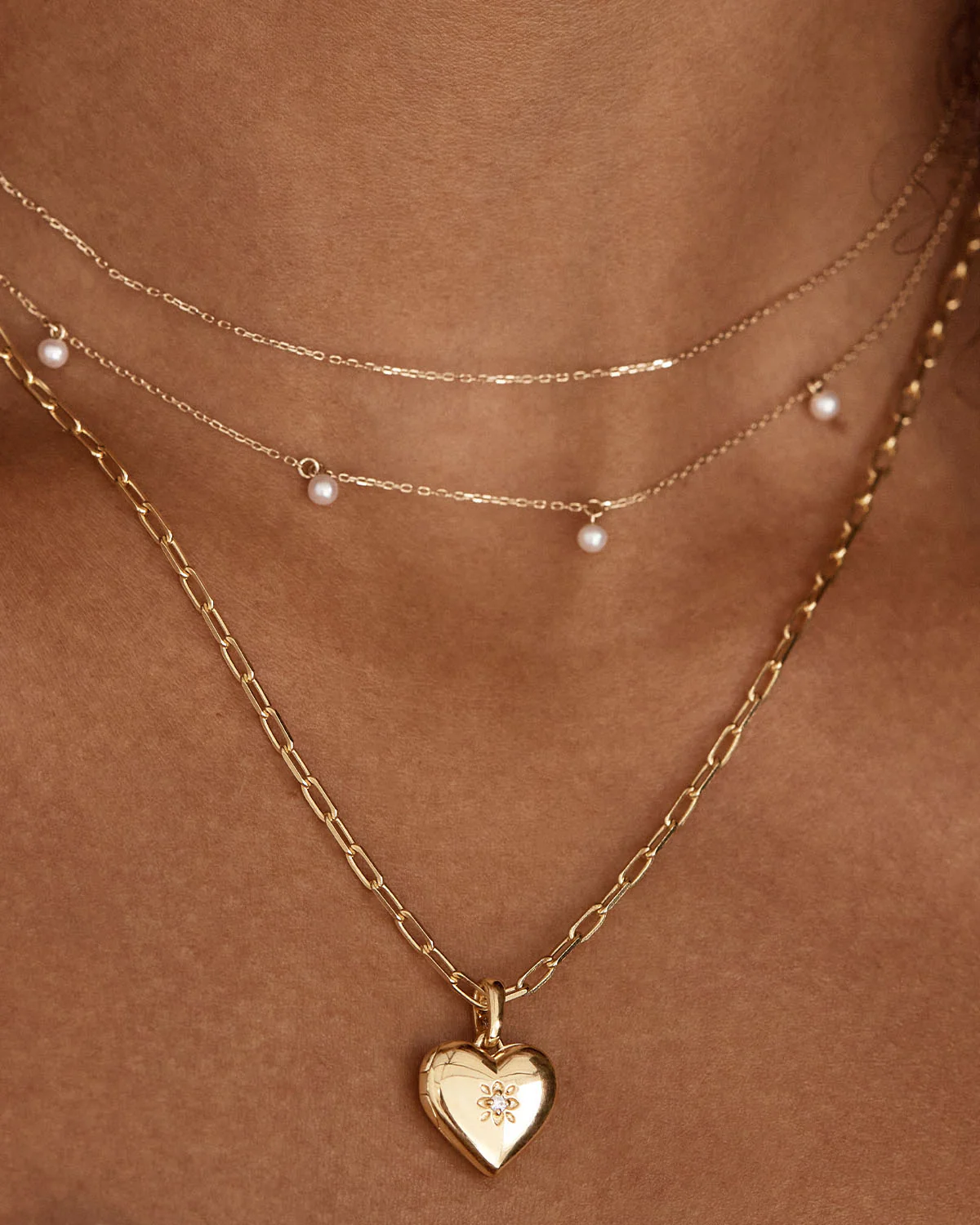 14k Solid Gold Heart Diamond Lotus Locket Pendant - Image 6