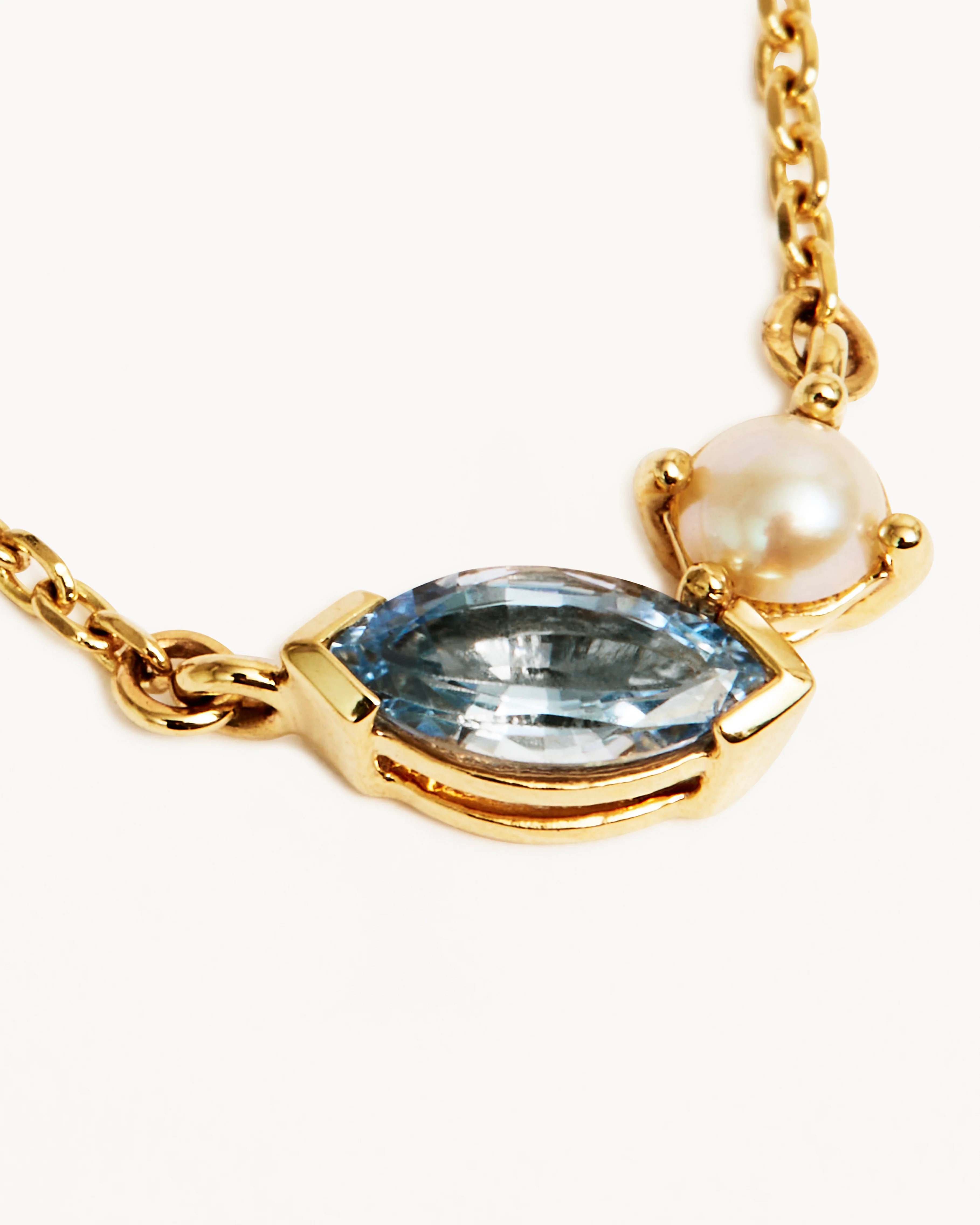14k Solid Gold Into The Blue Necklace - Image 3