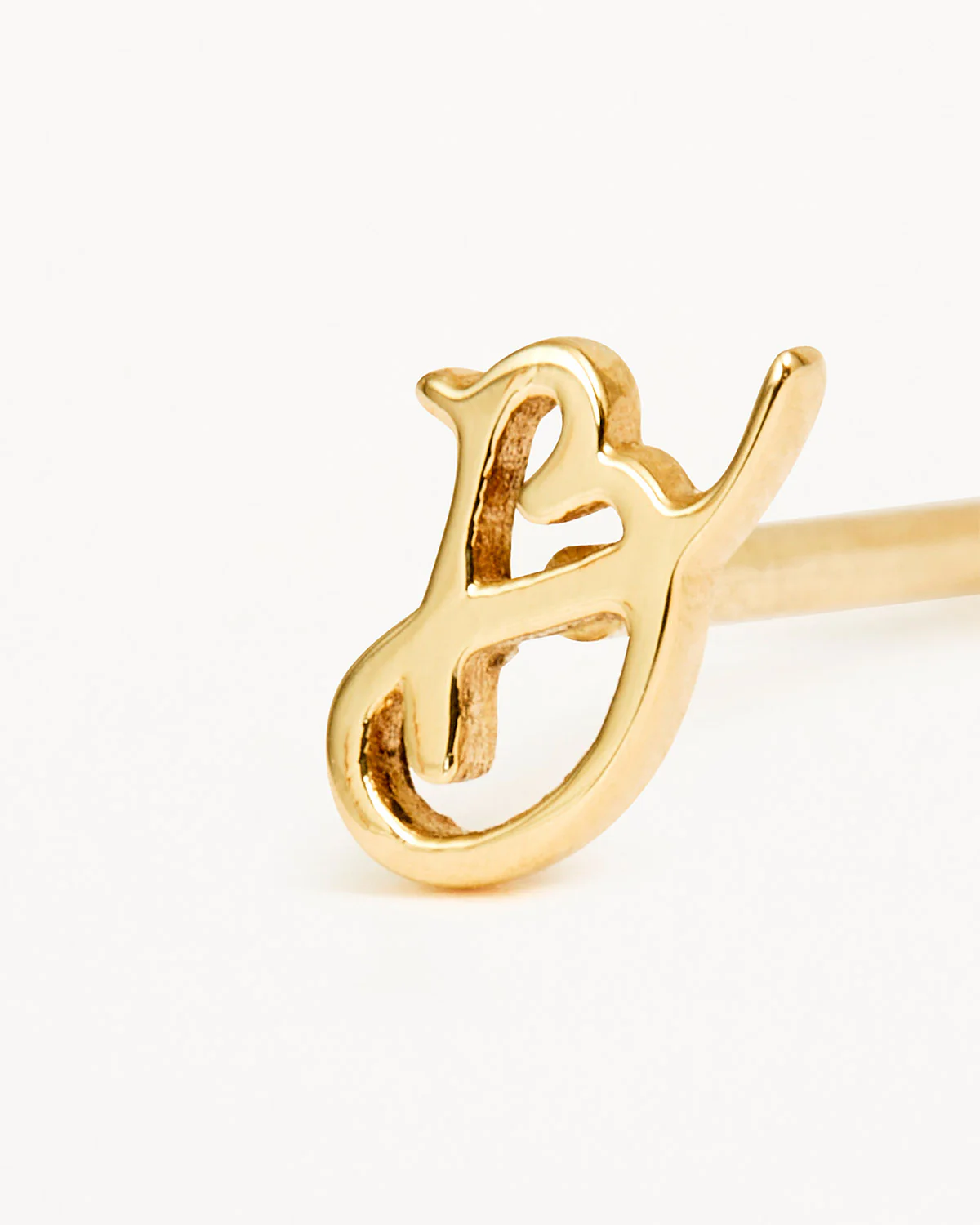 14k Solid Gold Love Letter Earring - Image 11