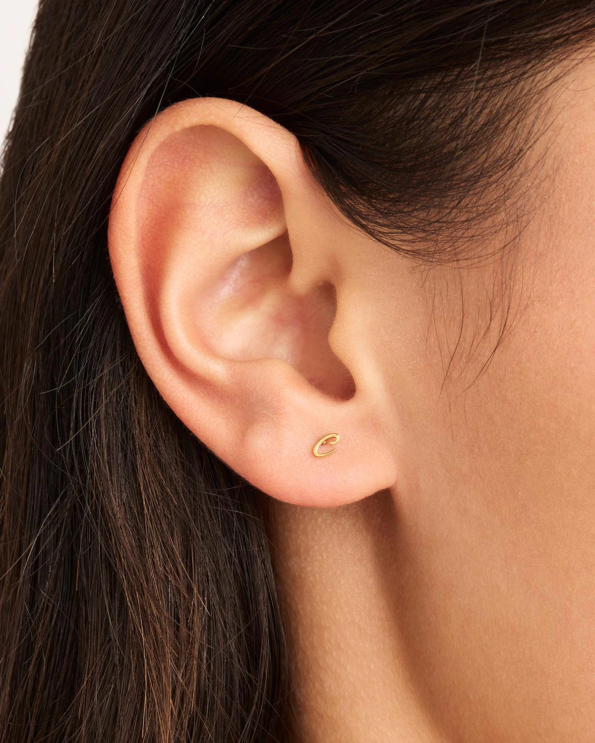 14k Solid Gold Love Letter Earring - Image 13