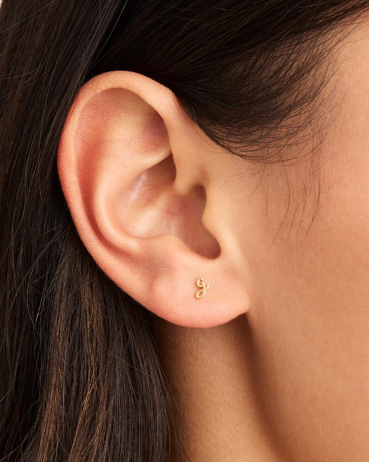 14k Solid Gold Love Letter Earring - Image 22