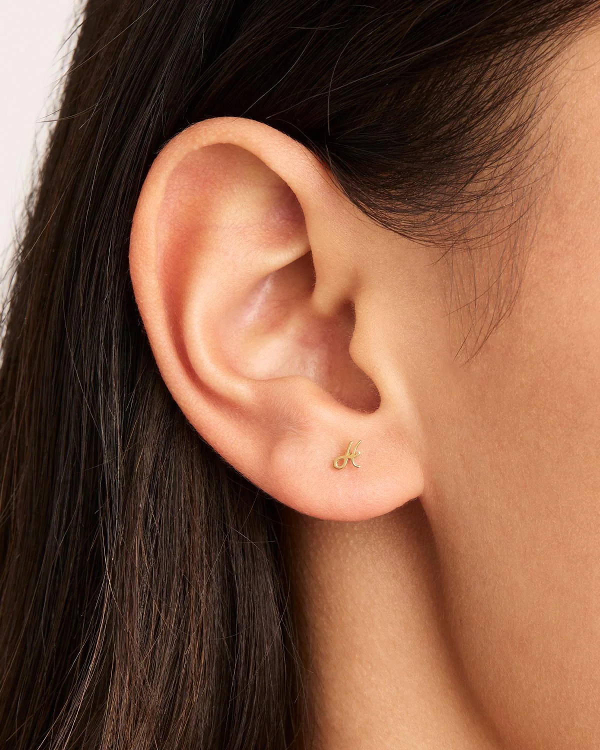 14k Solid Gold Love Letter Earring - Image 25
