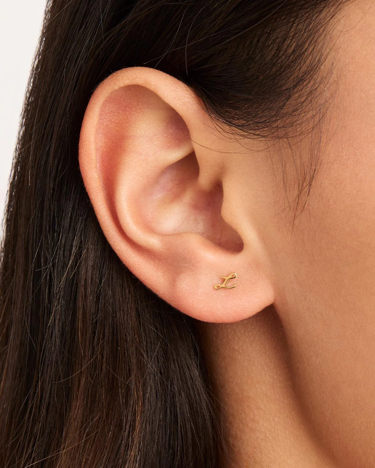 14k Solid Gold Love Letter Earring - Image 37