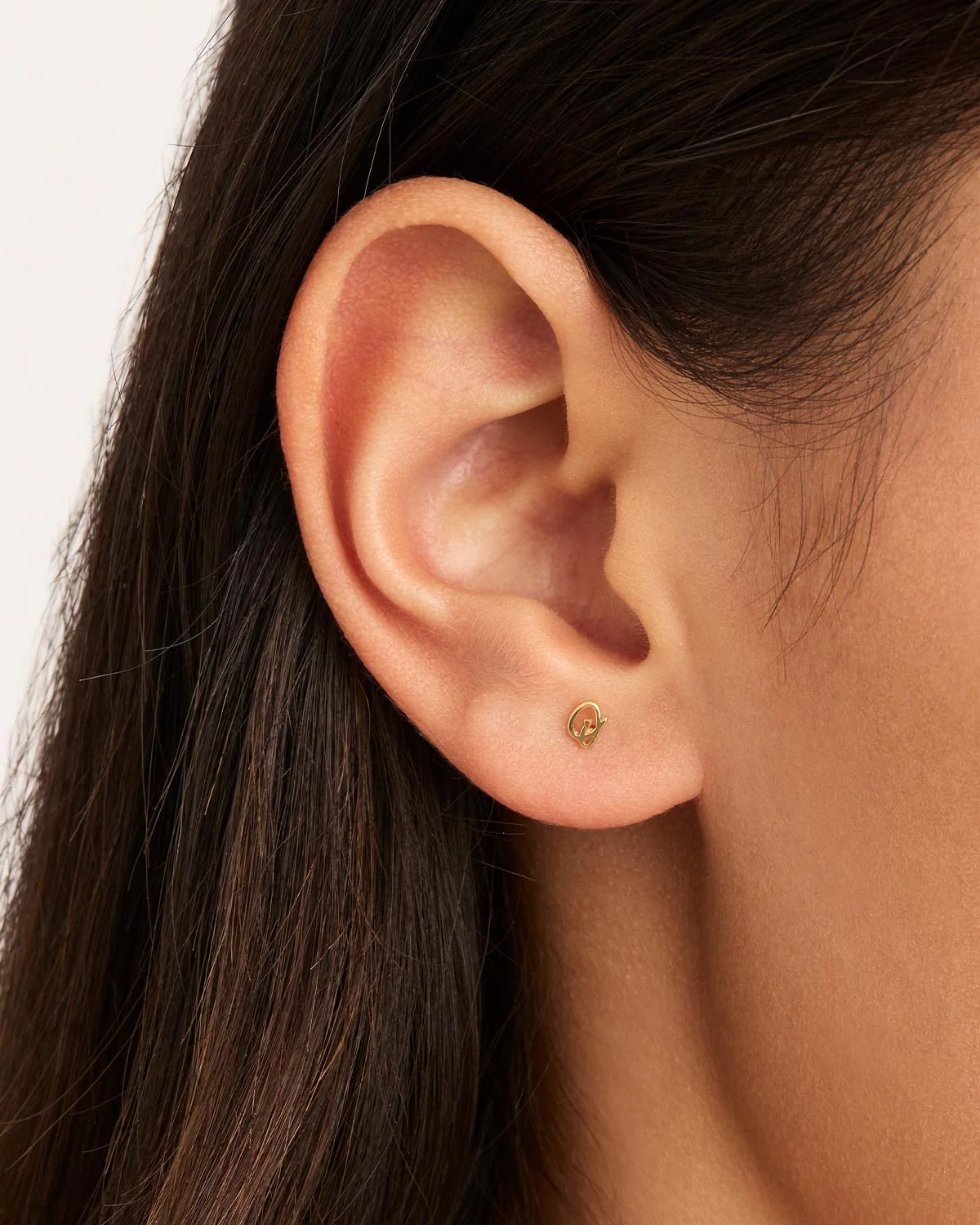 14k Solid Gold Love Letter Earring - Image 46