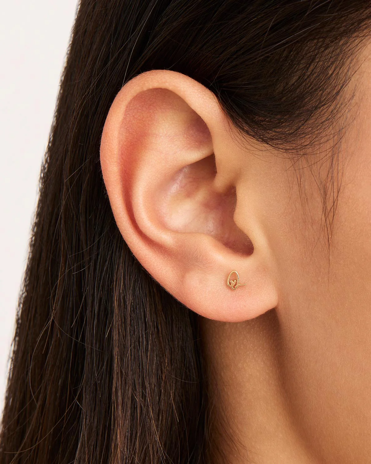 14k Solid Gold Love Letter Earring - Image 52