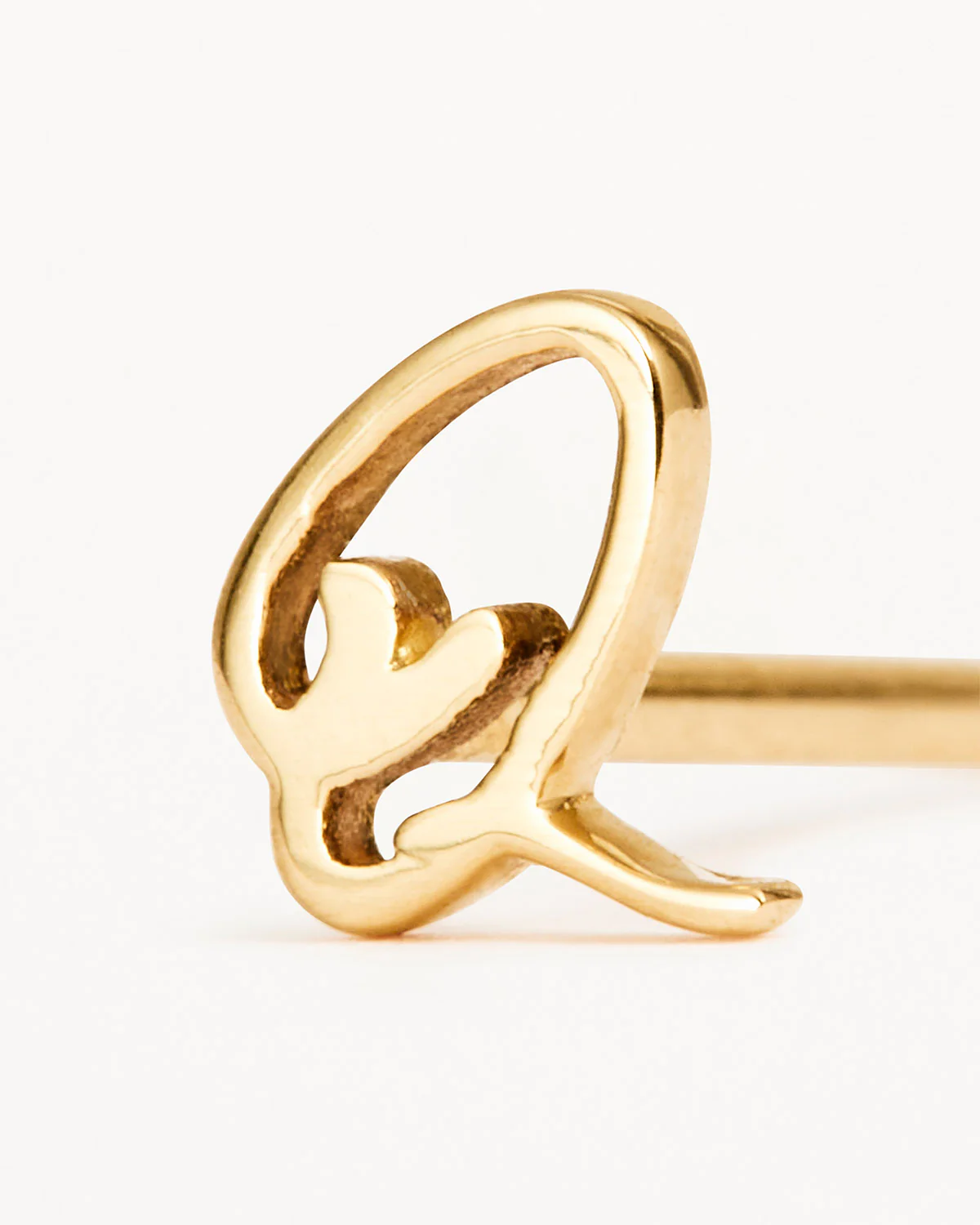 14k Solid Gold Love Letter Earring - Image 53