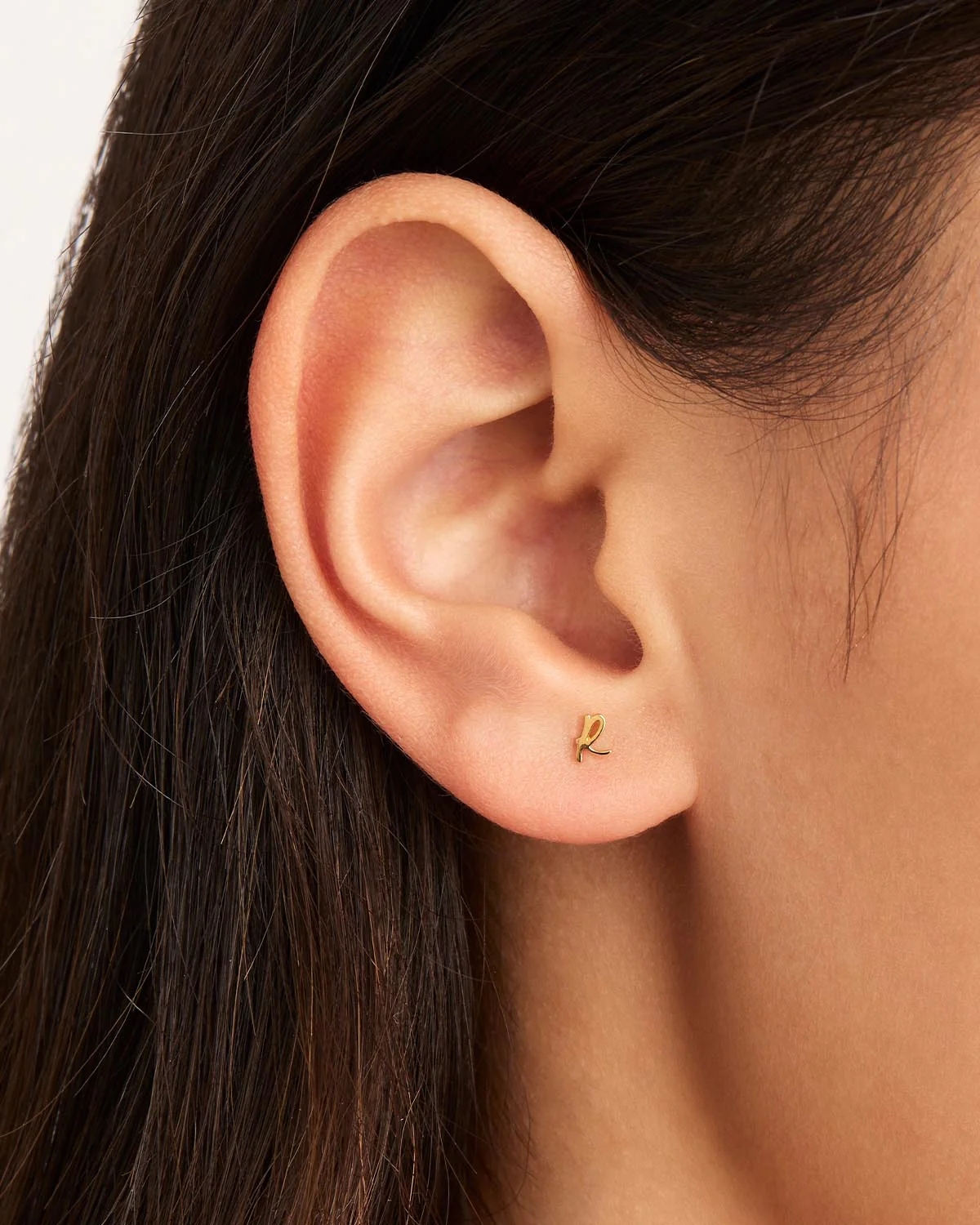 14k Solid Gold Love Letter Earring - Image 55