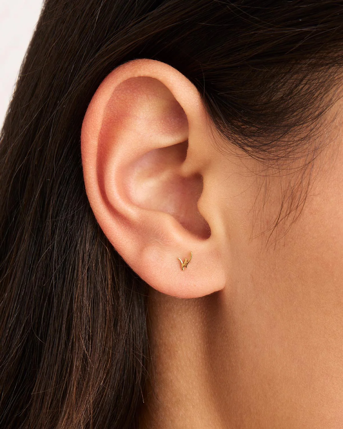 14k Solid Gold Love Letter Earring - Image 70