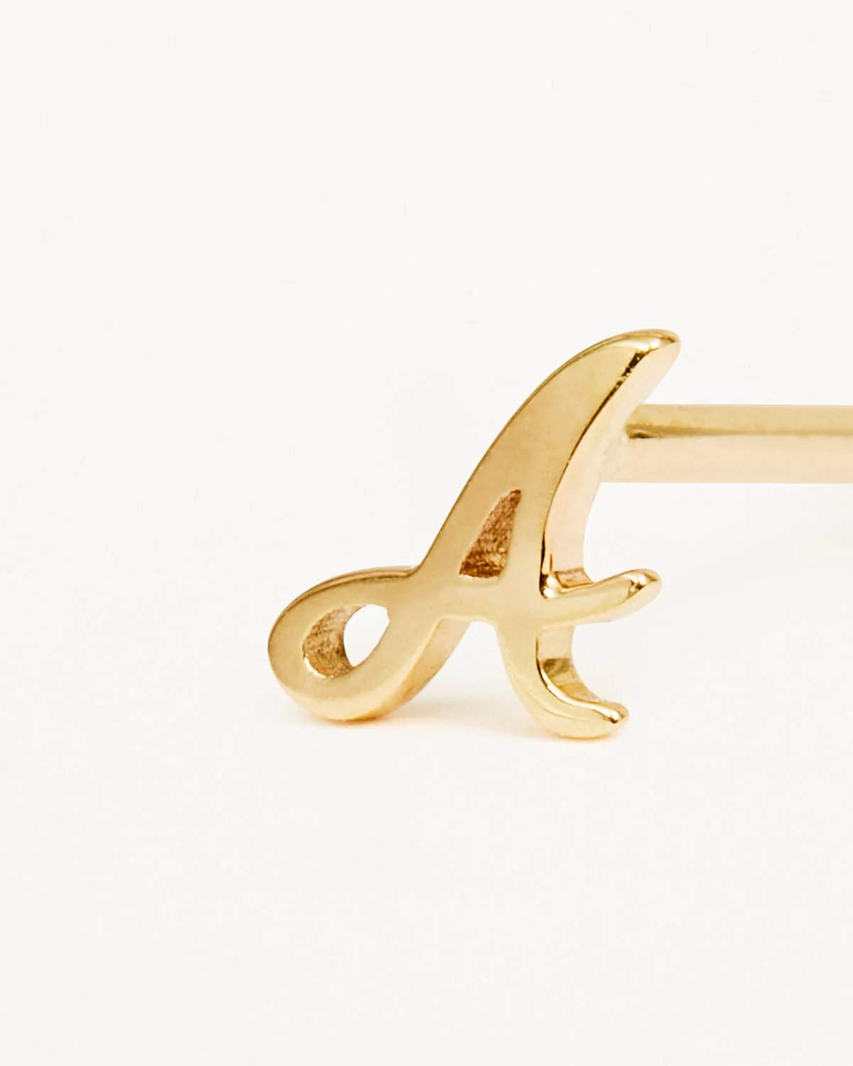 14k Solid Gold Love Letter Earring - Image 8