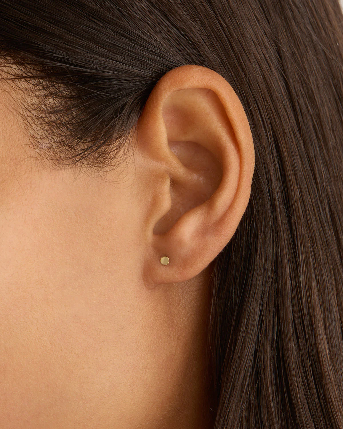 14k Solid Gold Lunar Cartilage Flatback Earring - Image 2
