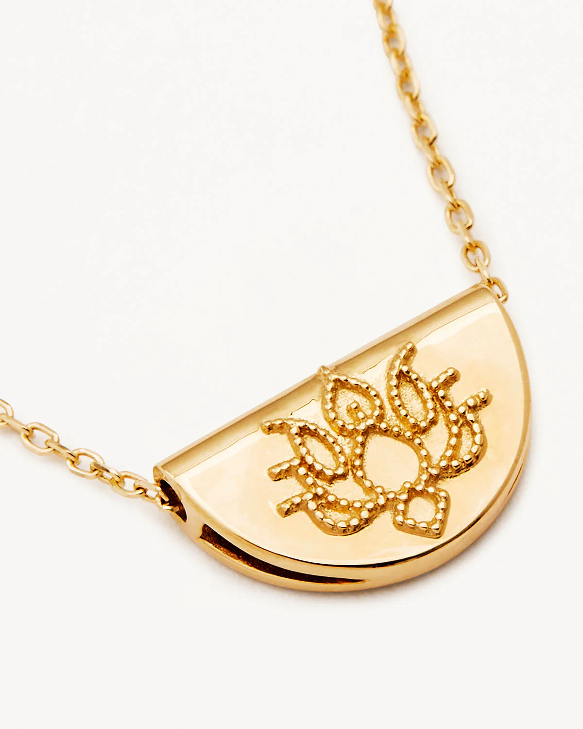 14k Solid Gold Mini Lotus Necklace - Image 3