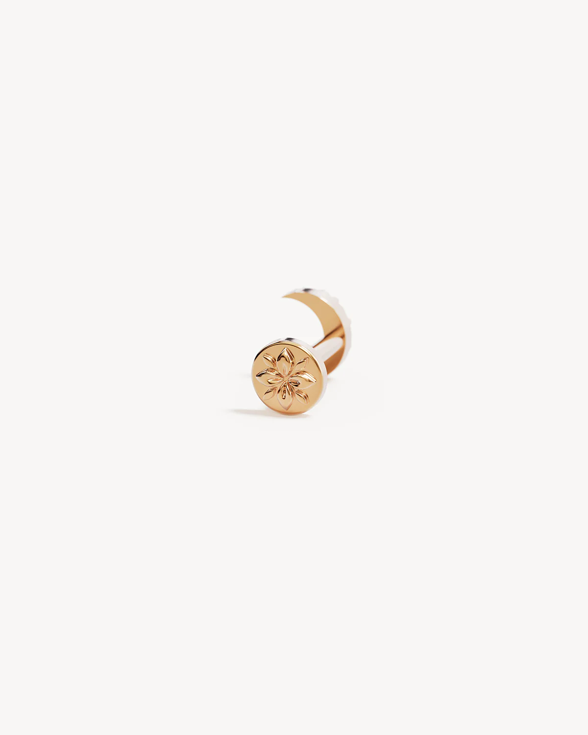 14k Solid Gold Mini Moon Cartilage Earring - Image 3