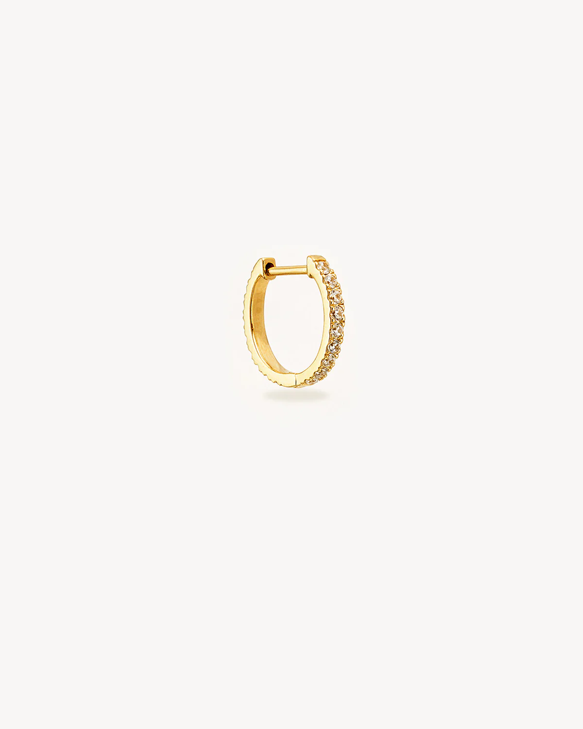 14k Solid Gold Mist Diamond Hoop