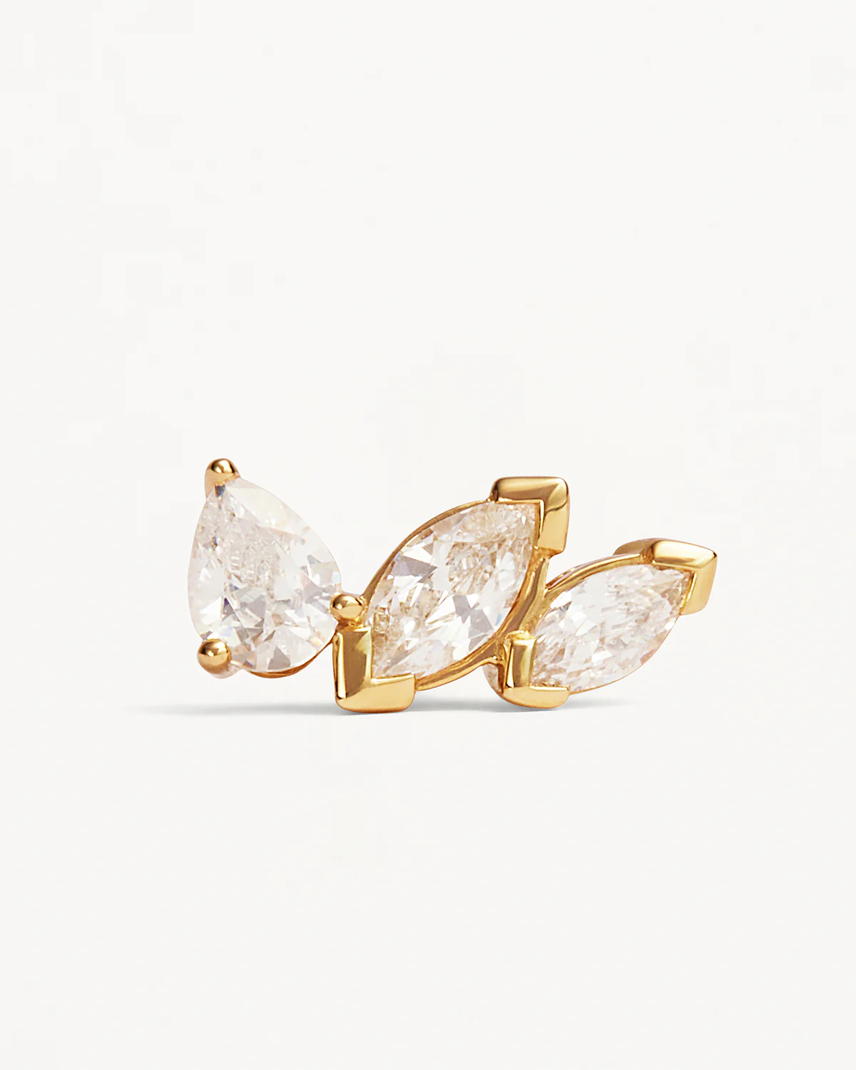 14k Solid Gold Petal by Petal Lab-Grown Diamond Earring - Left - Image 3