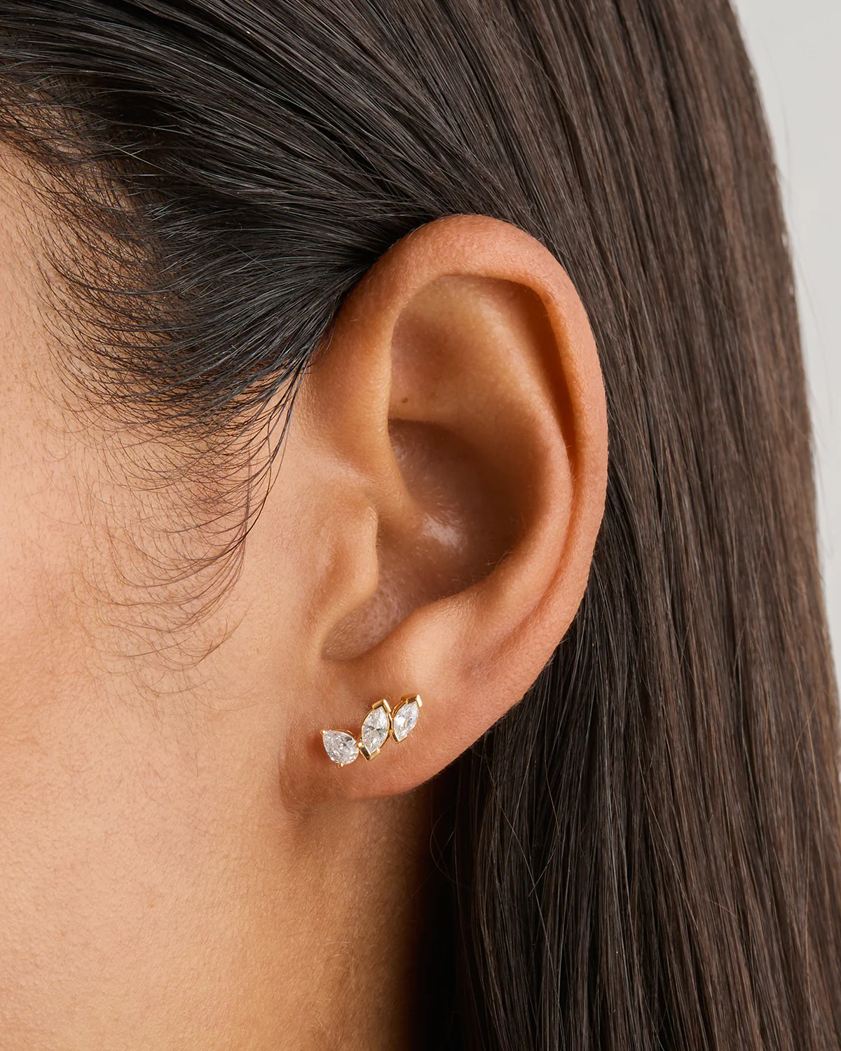 14k Solid Gold Petal by Petal Lab-Grown Diamond Earring - Right - Image 2