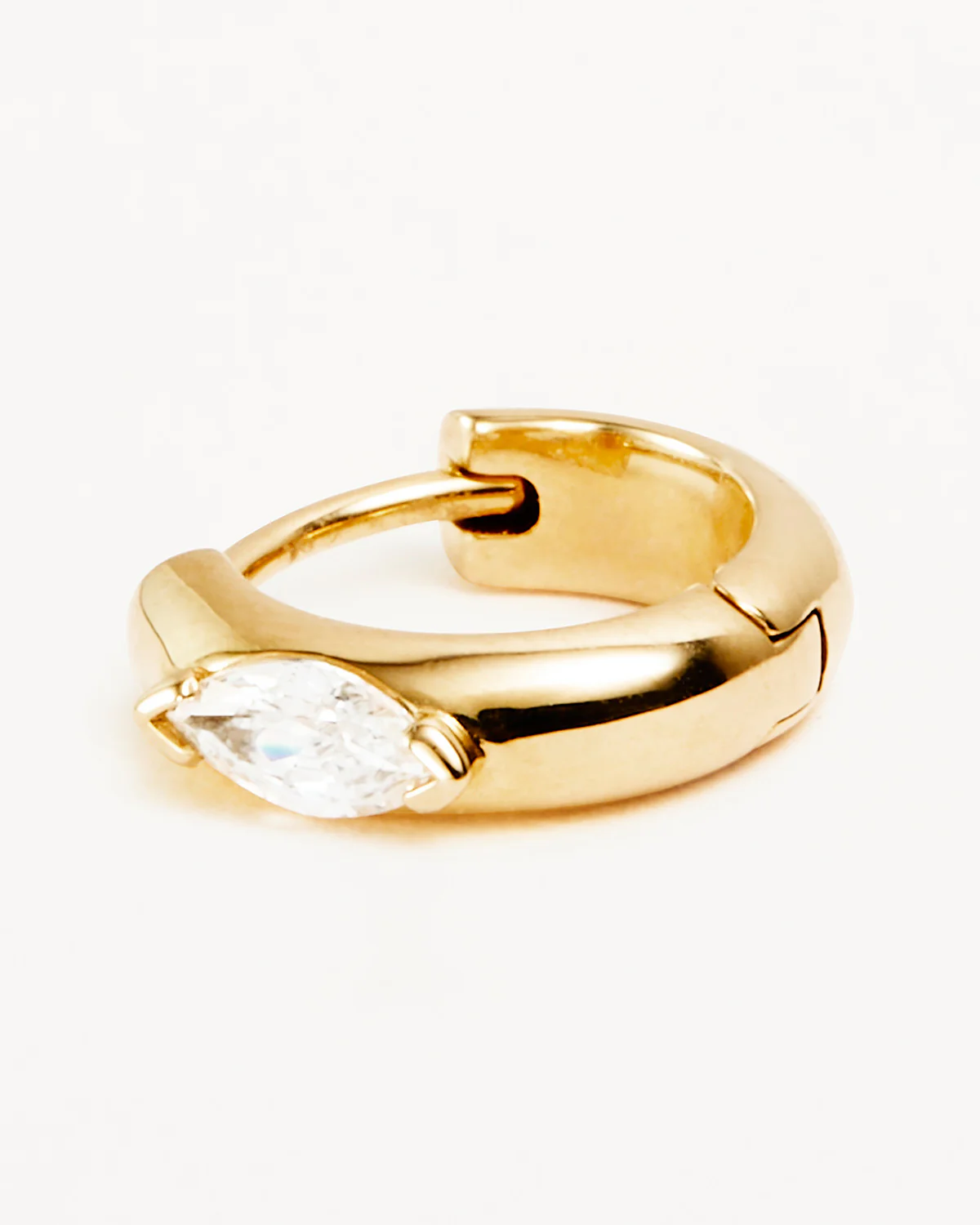 14k Solid Gold Petal of Hope Lab-Grown Diamond Hoop - Image 3