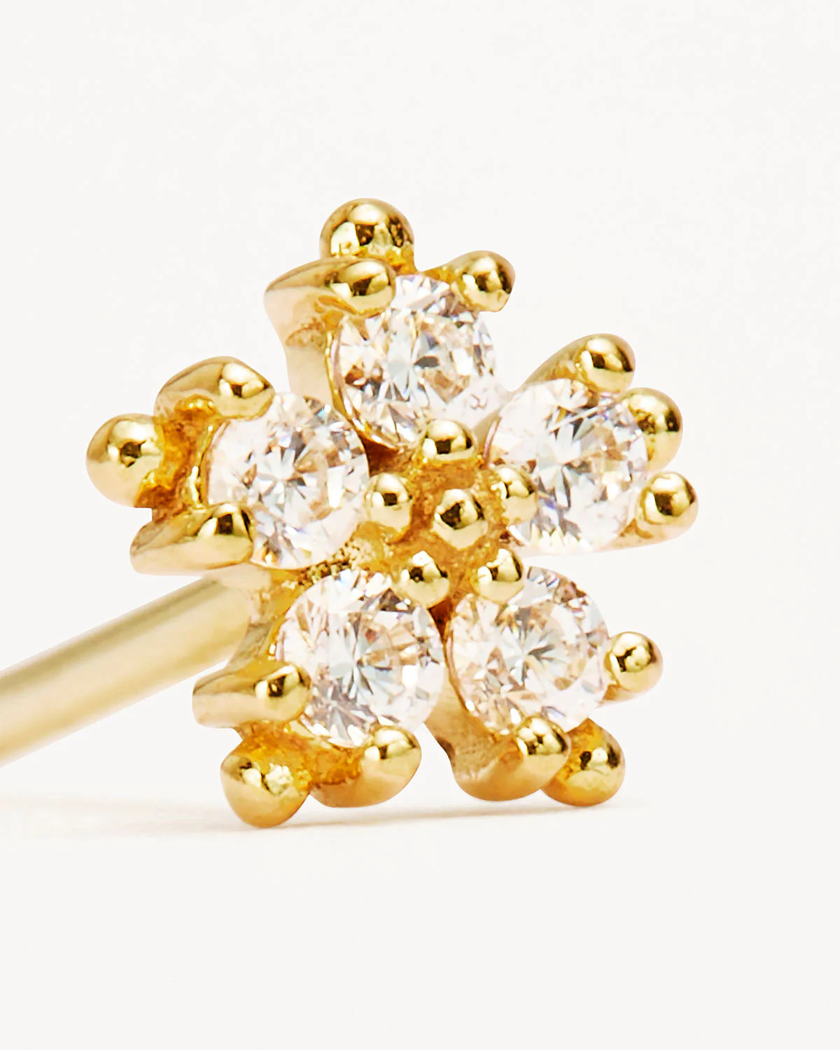 14k Solid Gold Snowflake Cartilage Earring - Image 3