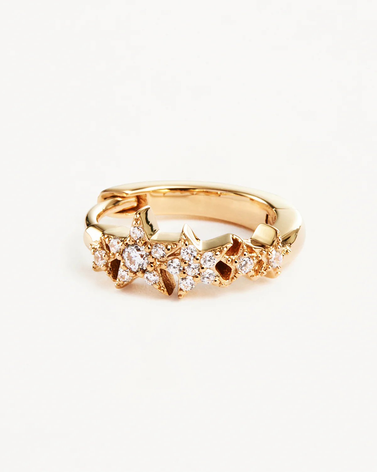 14k Solid Gold Stardust Lab-Grown Diamond Hoop - Image 3