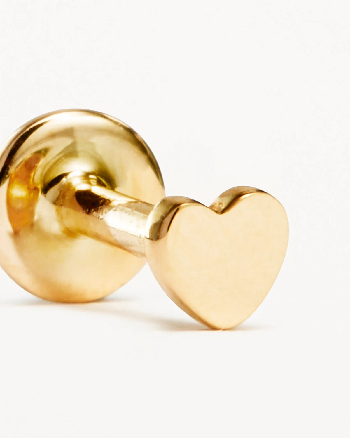 14k Solid Gold Sweetheart Cartilage Flatback Earring - Image 3