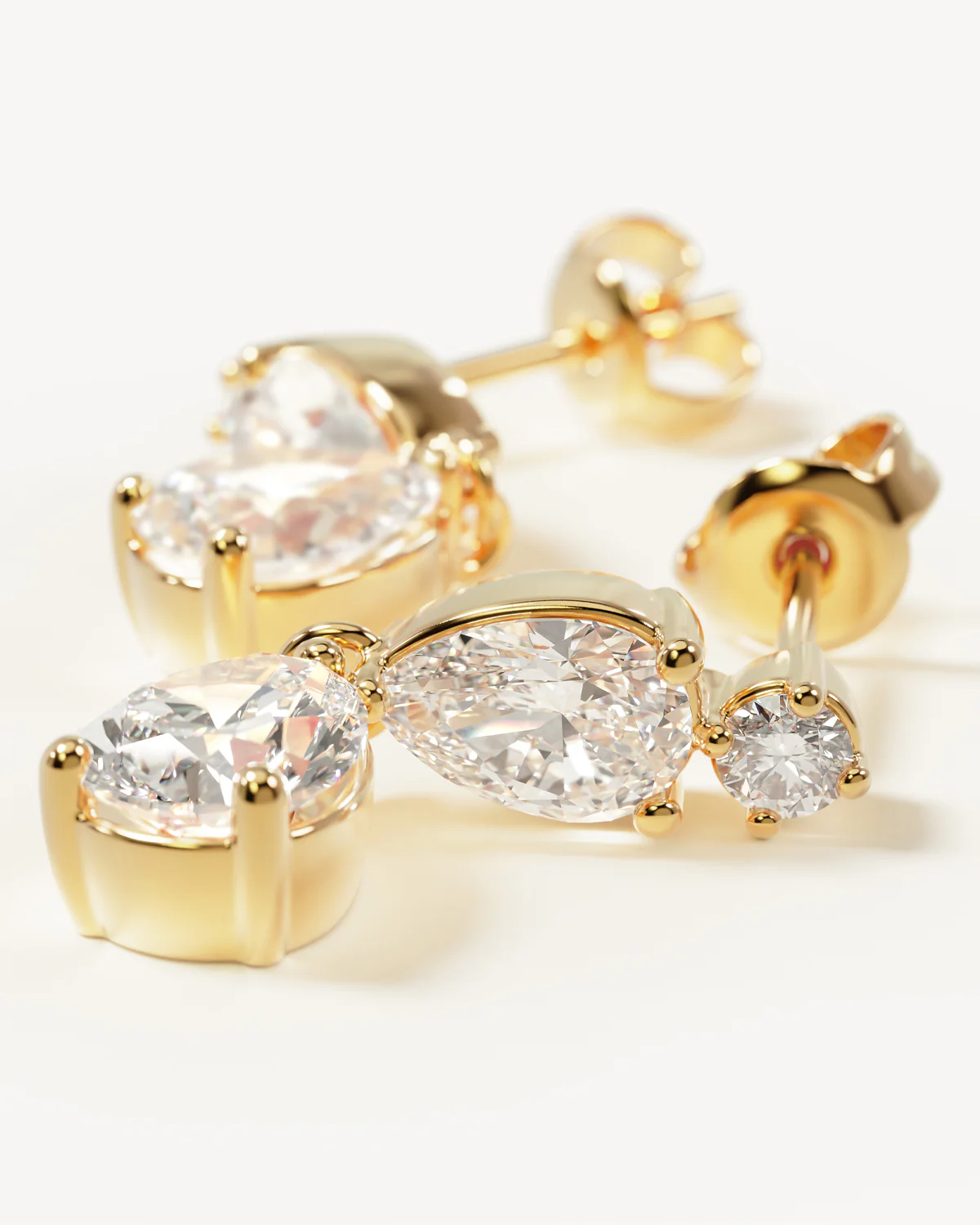 14k Solid Gold With All My Heart Sapphire Single Earring - Image 3